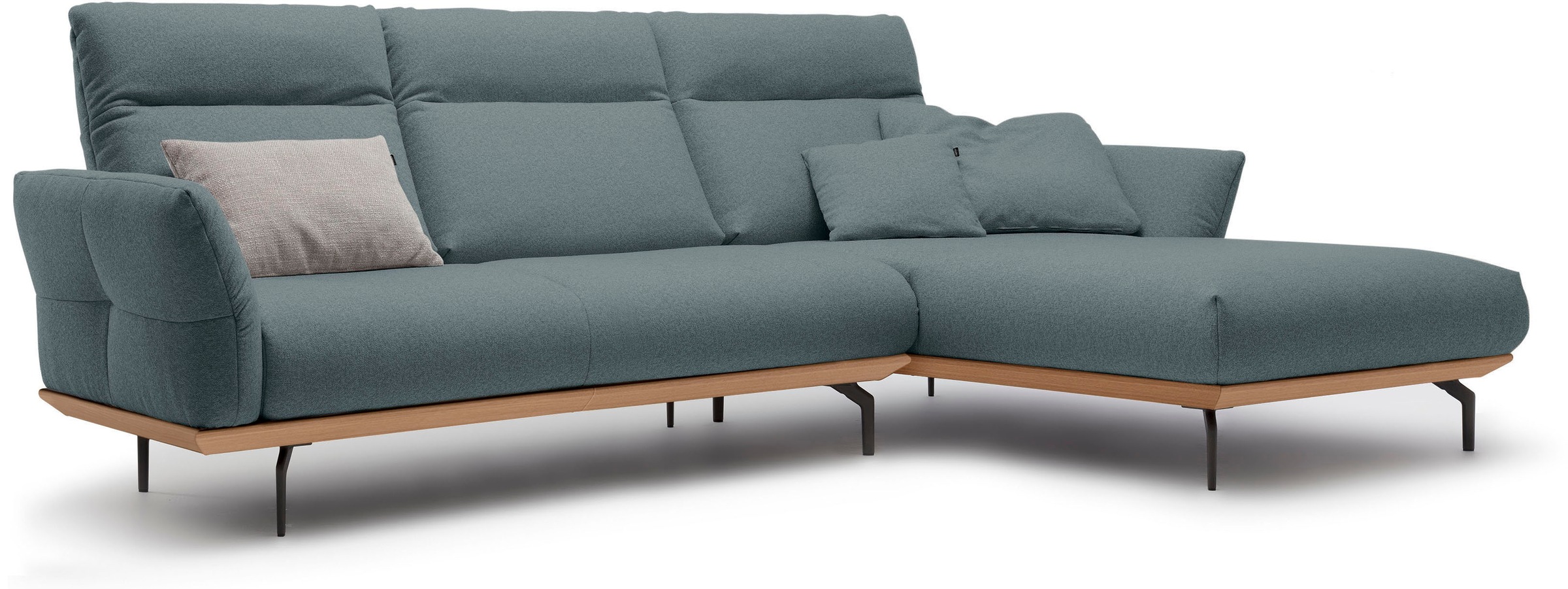 Creation BY ROLF BENZ Ecksofa »CR.460«, Sockel in Eiche, Alugussfüße in umbragrau, Breite 298 cm