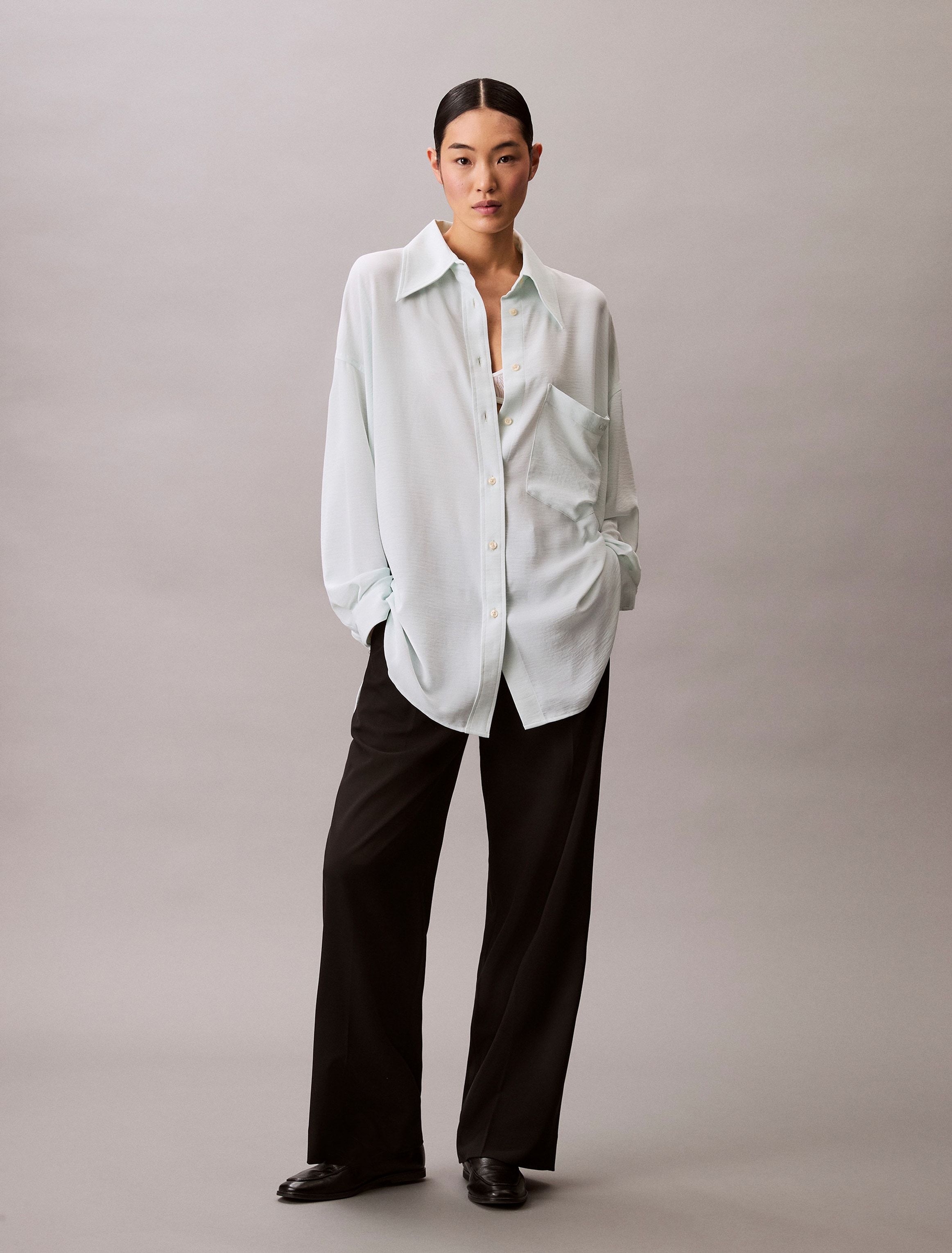 Calvin Klein Jeans Hemdbluse »GAUZE SHIRT«, Mit Rundhalsausschnitt
