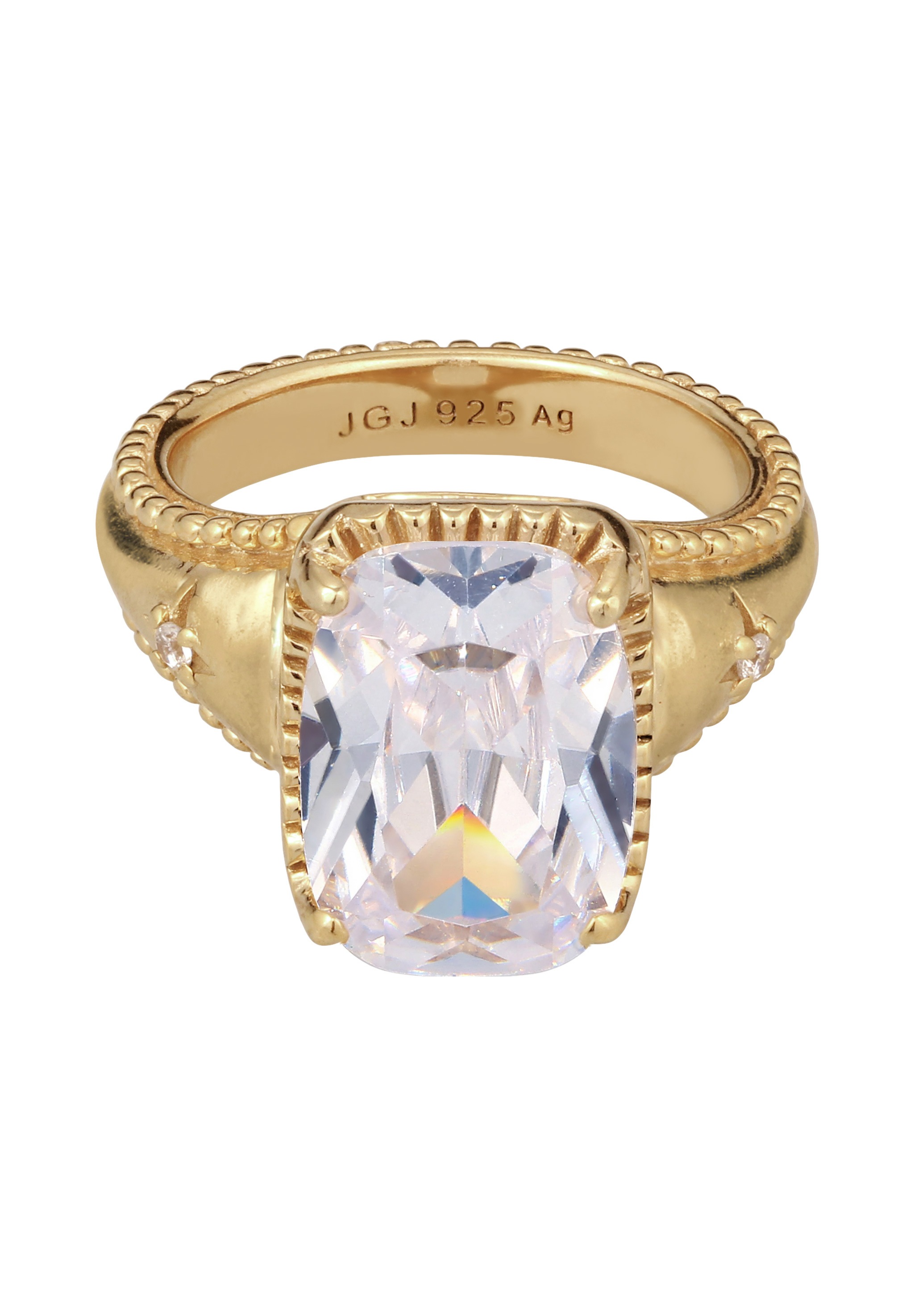 Elli Silberring »Ring Glamour Zirkonia Weiß 925 Sterling Silber vergoldet«