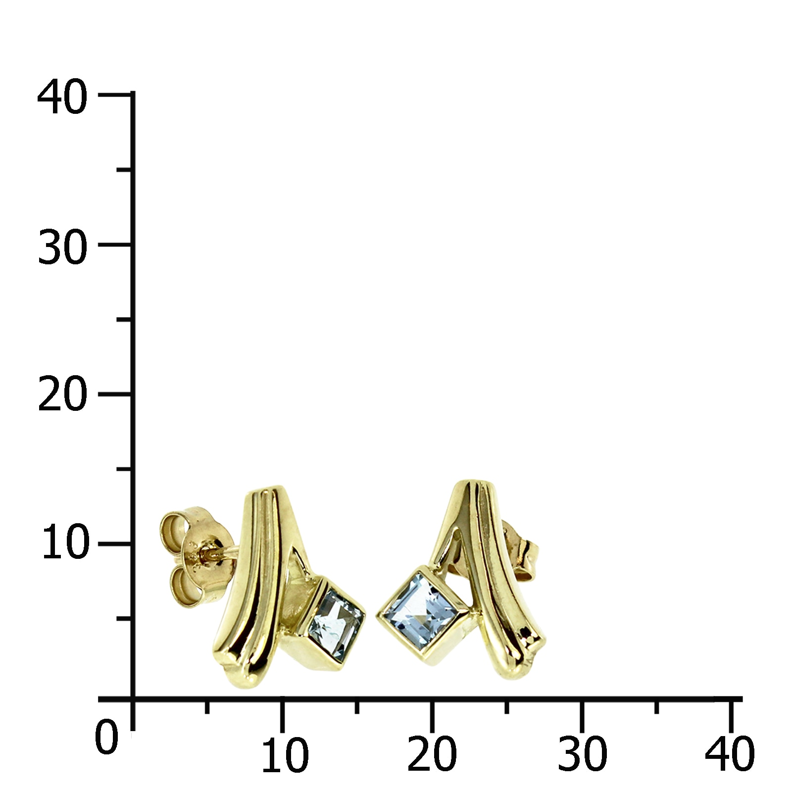 OSTSEE-SCHMUCK Paar Ohrstecker »- Talia - Gold 333/000 - Blautopas«