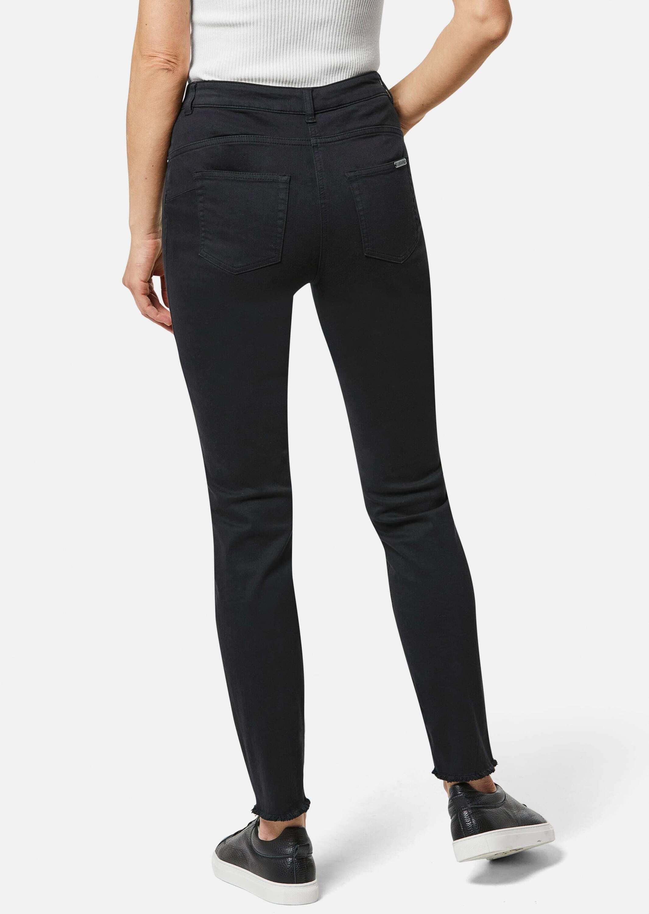 MADELEINE Regular-fit-Jeans »Jeans Mid Waist Skinny-Hose mit Fransen«