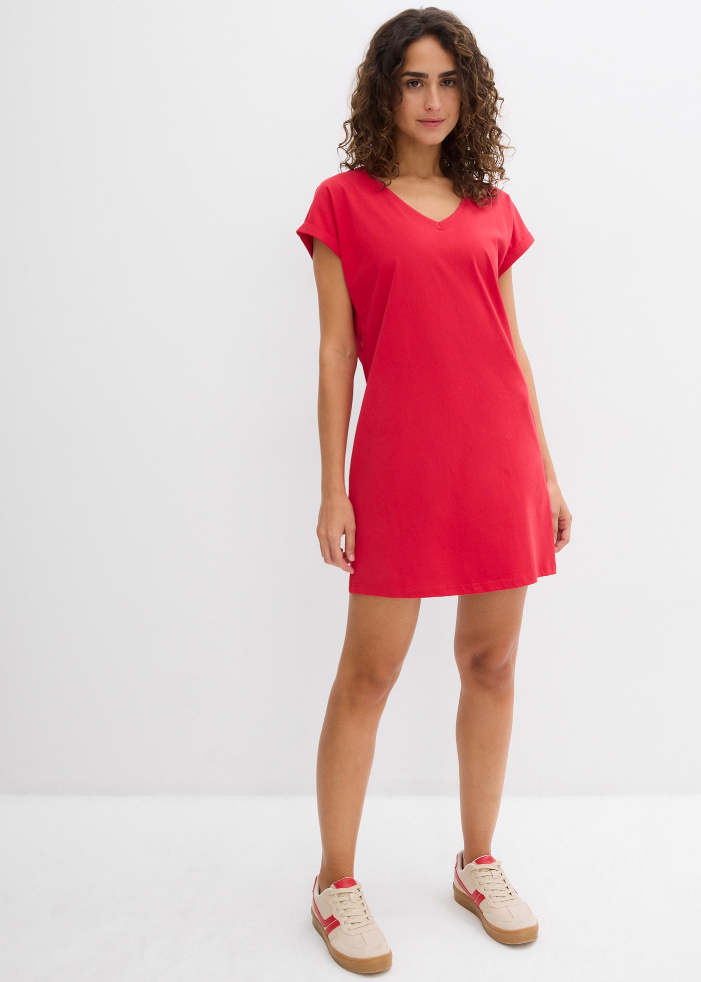 bonprix Shirtkleid Packung, 2 tlg. tlg. für Frühling und Sommer, aus reiner Baumwolle, lockerer Schnitt