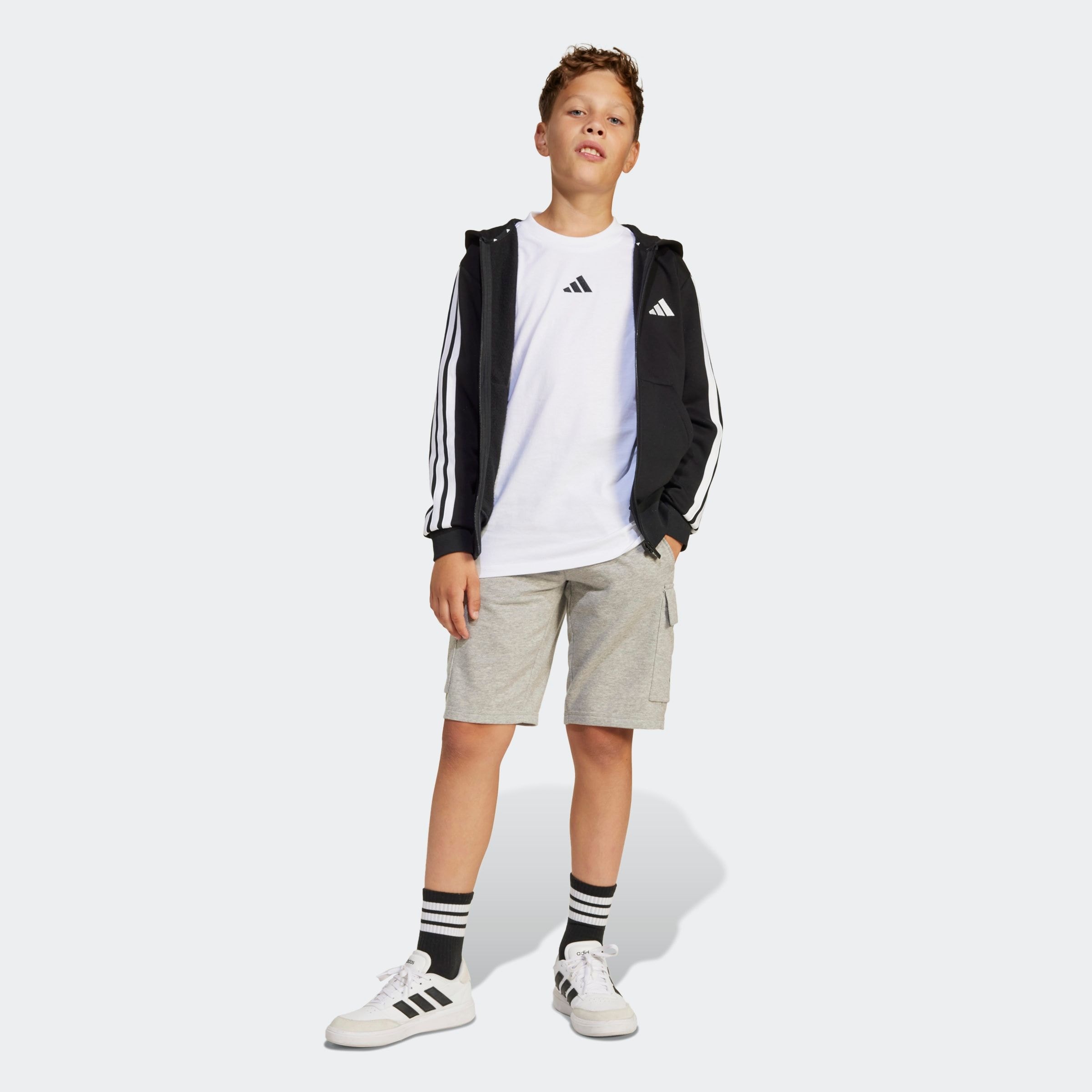 adidas Sportswear Kapuzensweatshirt »J 3S FL FZ HD«