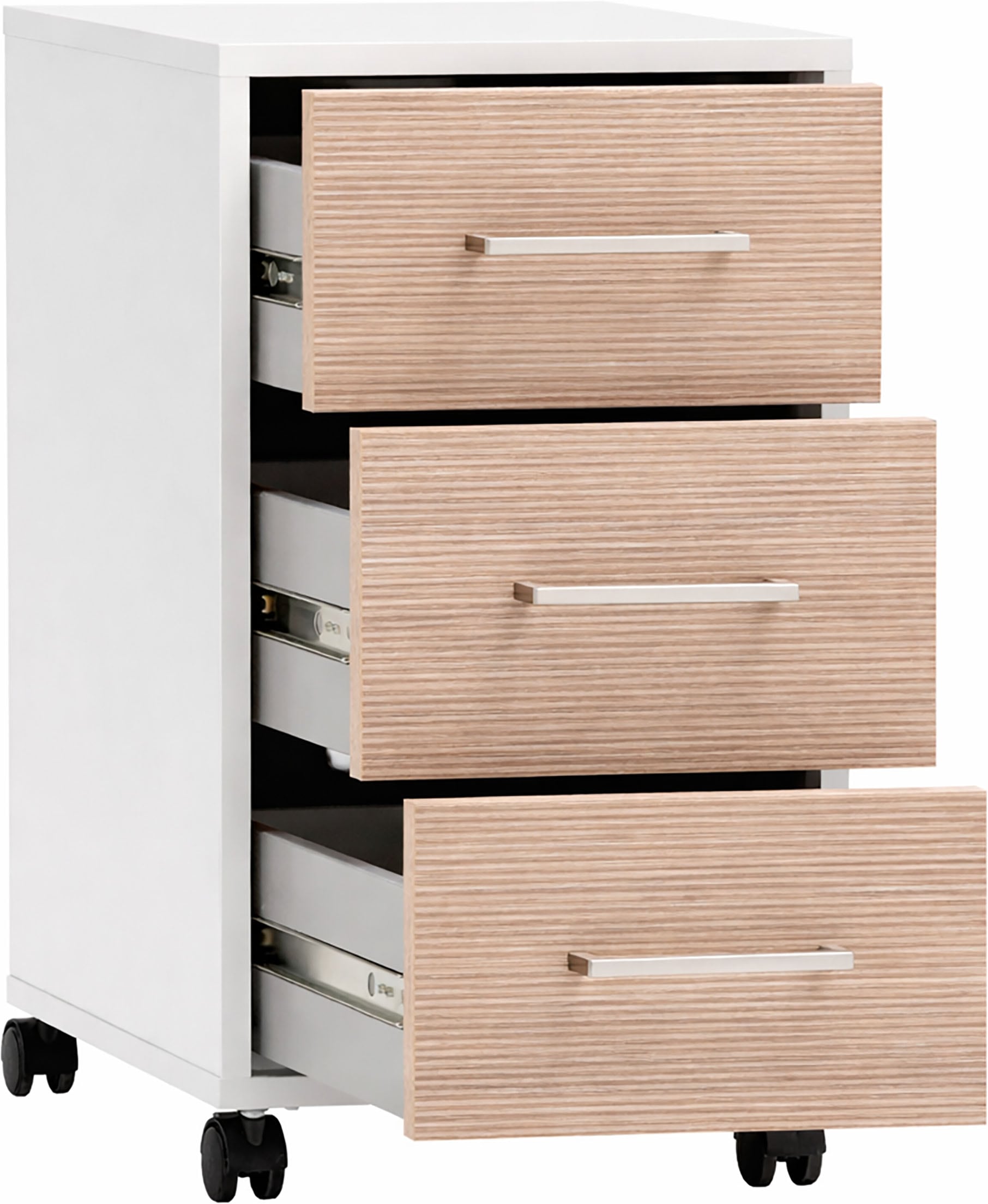 Schildmeyer Rollcontainer »METZ, 3 Schubkästen, fühlbare Holzstruktur, MADE IN GERMANY« 1 Stk. tlg. Canello Dekor mit fühlbarer Holzstruktur, Made in Germany