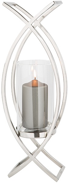 Fink Windlicht »MADDOX in silberfarben, Größe B/H/T: 19 cm x 54 cm x 13,5 cm