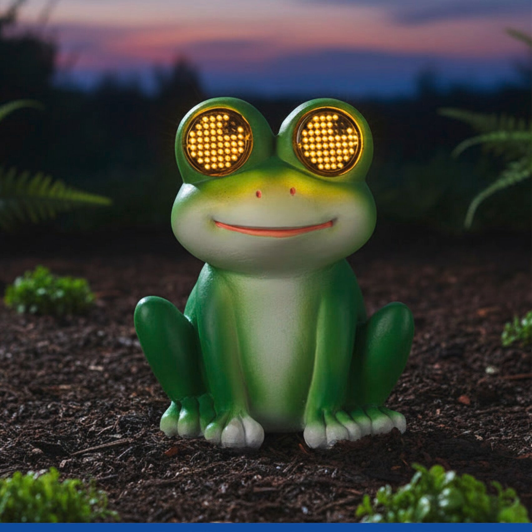Maximex LED Dekofigur »Modell Blinky Eyes Frosch« Warmweiß solarbetriebene Gartenfigur mit leuchtenden Augen, für Garten & Balkon