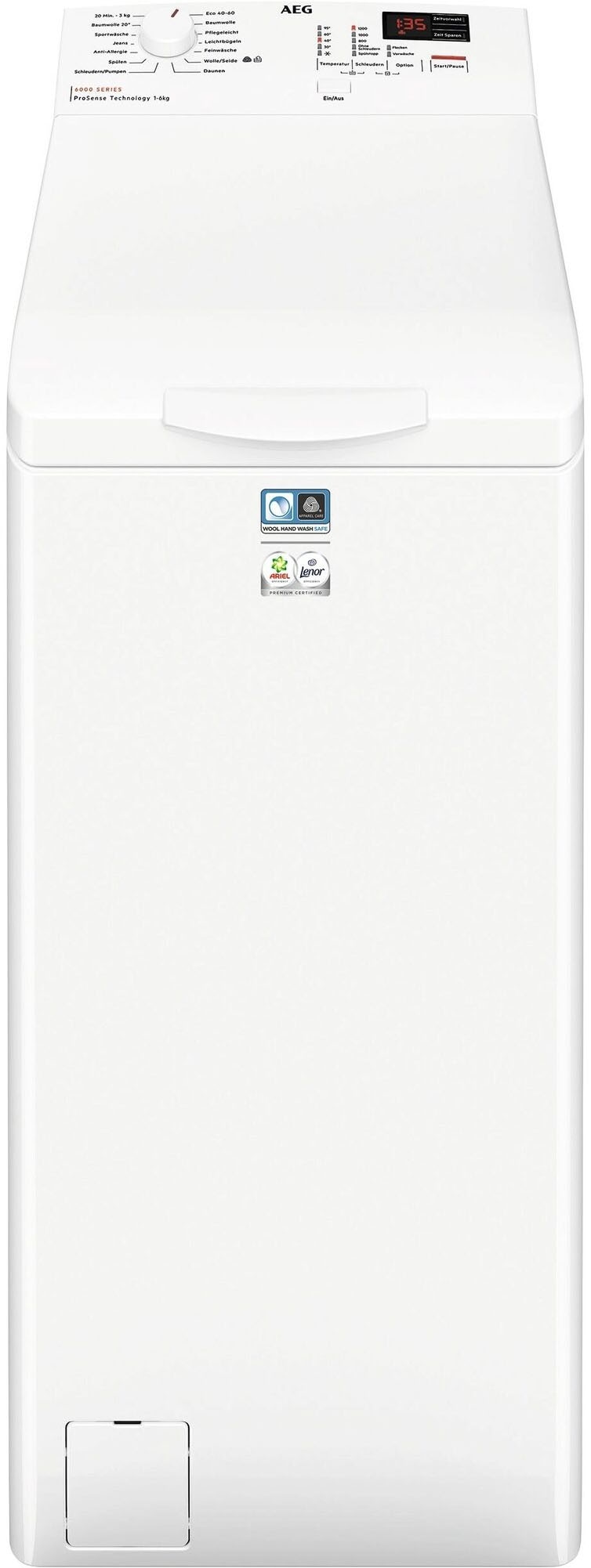 Aeg Waschmaschine Toplader »LTR6N40260« 6 kg 1200 U/min Anti-Allergie-Programm: Entfernt zuverlässig Viren und Bakterien in weiß