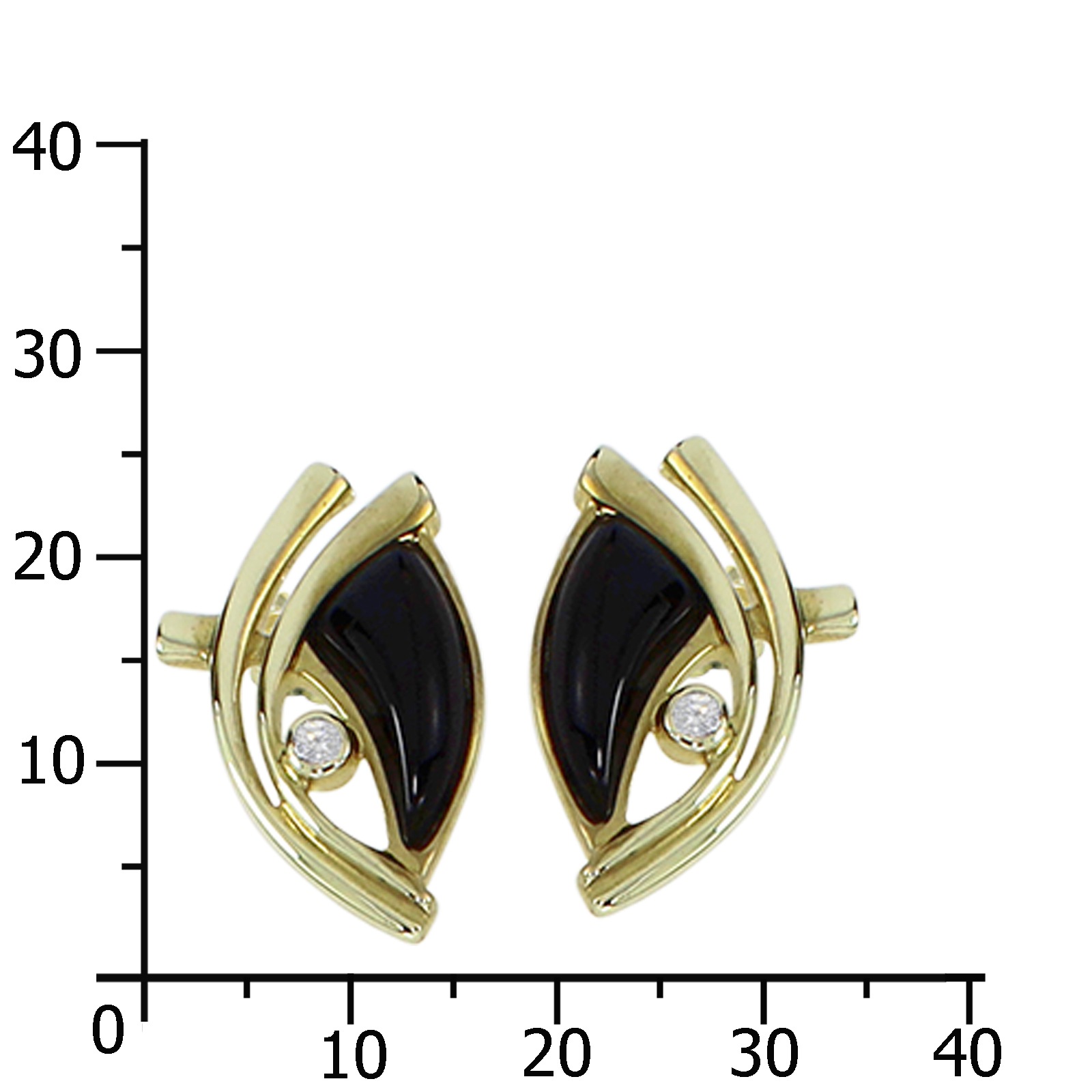 OSTSEE-SCHMUCK Paar Ohrstecker »- Tilda - Gold 333/000 - Onyx/Zirk.«