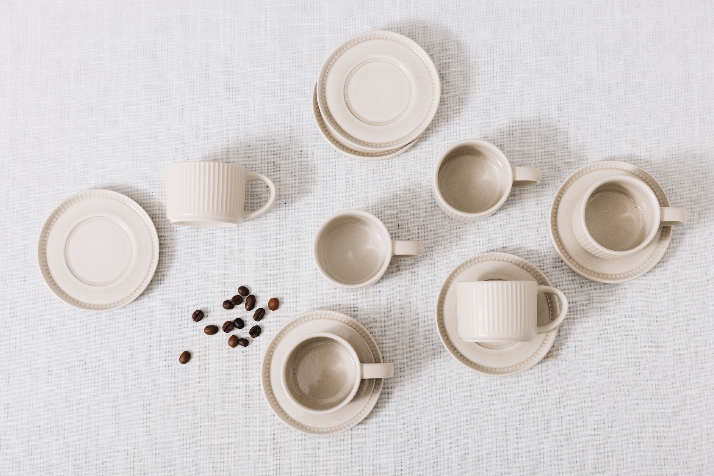 OTTO home Espressotasse »Ylvii, 12er Set, bestehend aus 6 Tassen + 6 Untertassen« für 6 Personen, spülmaschinenfest und mikrowellengeeignet, 90 ml