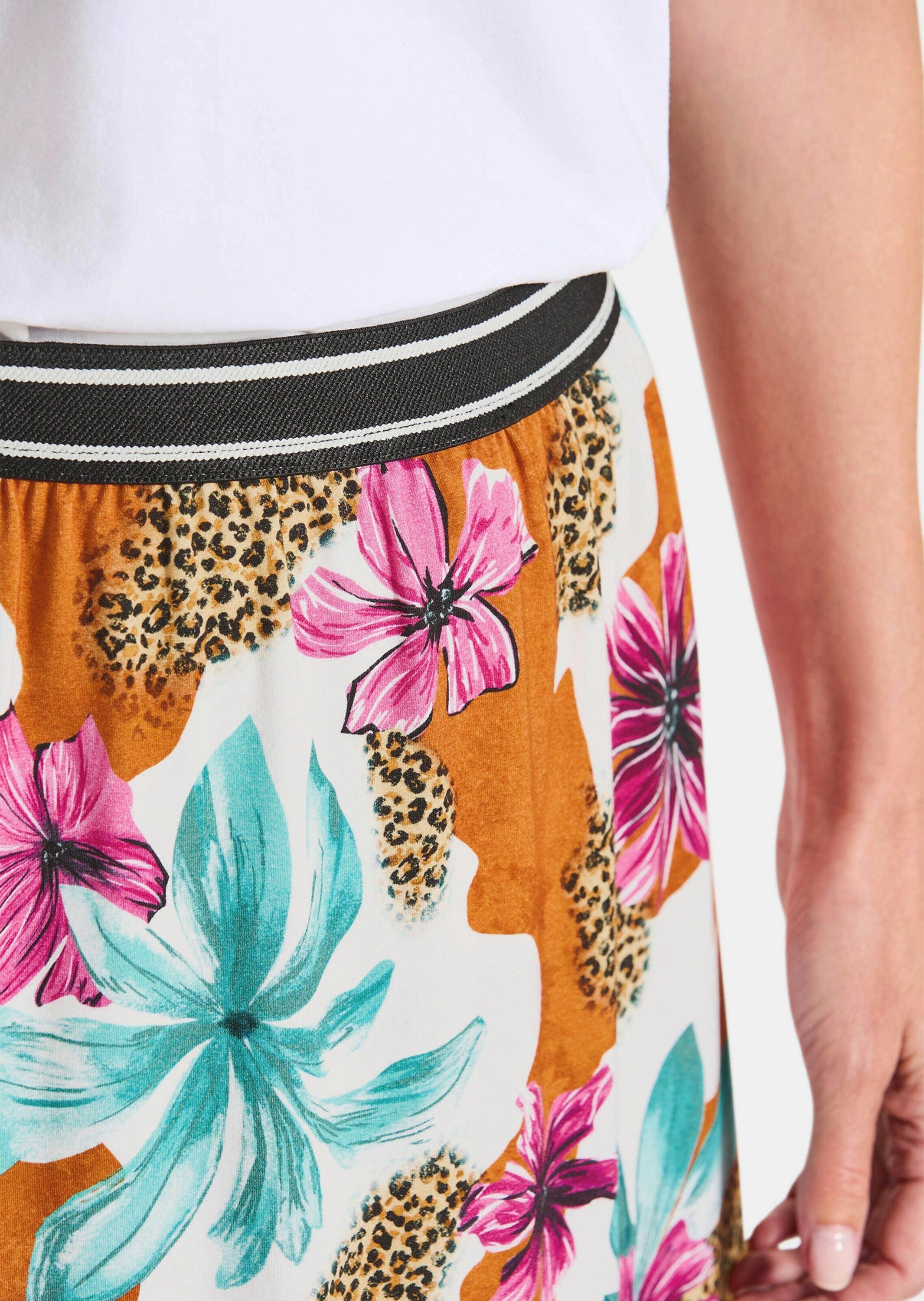 GOLDNER Jerseyrock »Kurzgröße Jerseyrock mit Animal Print und Blumen«