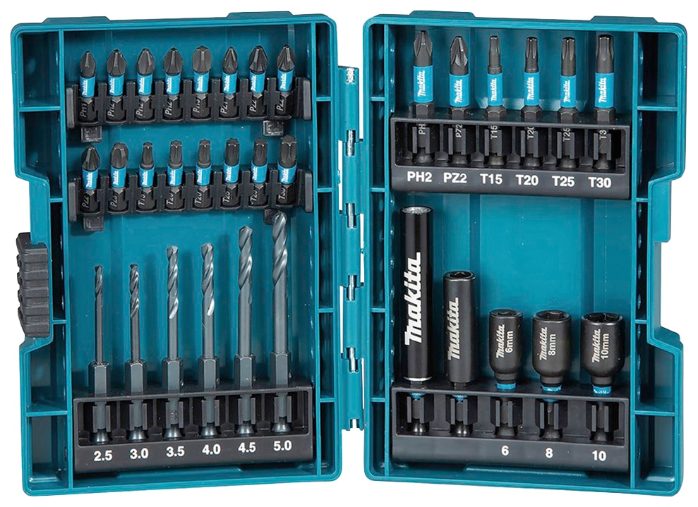 Makita Bohrer- und Bitset »B-66896«, (Set, 33 St.), 33-tlg., inkl. Aufbewahrungskoffer