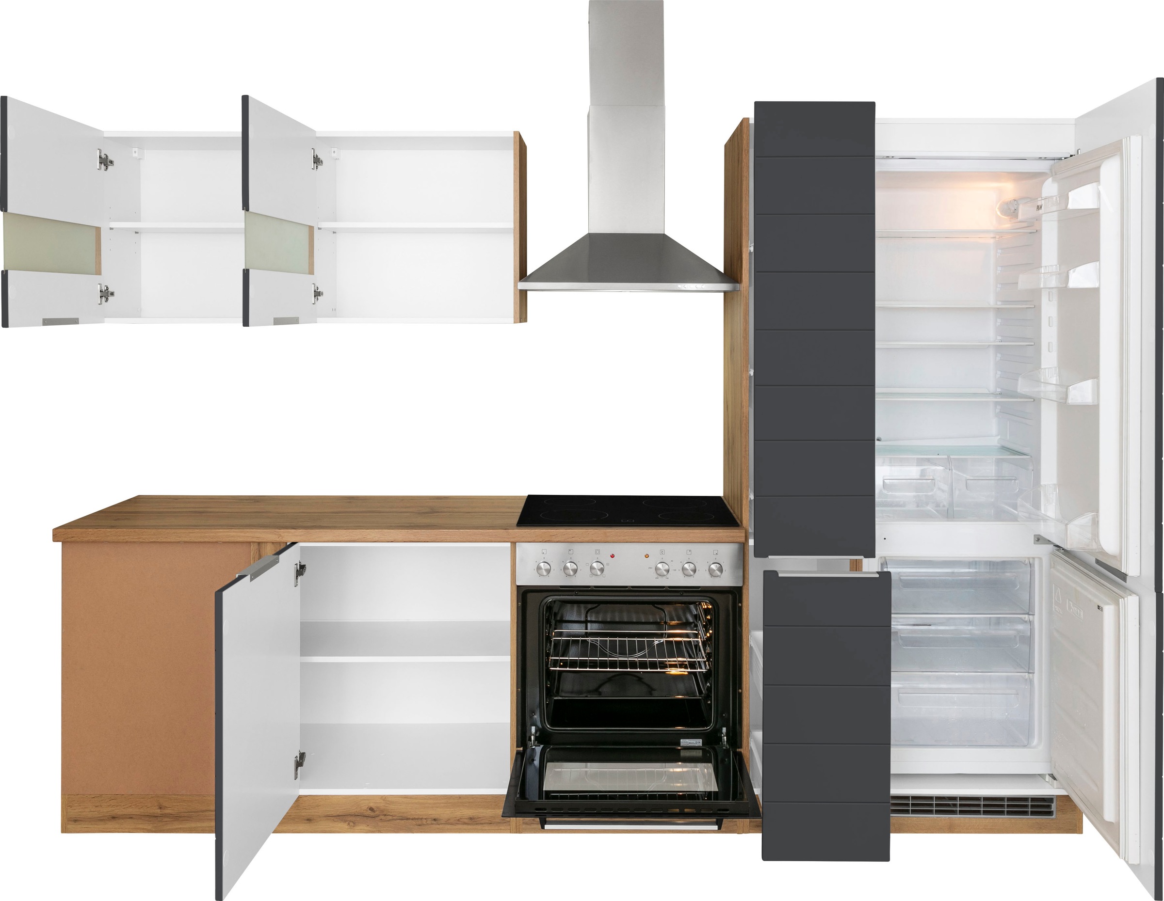 KOCHSTATION Winkelküche »KS-Luhe« Stellbreite 240x270 cm, wahlweise mit oder ohne E-Geräten, MDF-Fronten