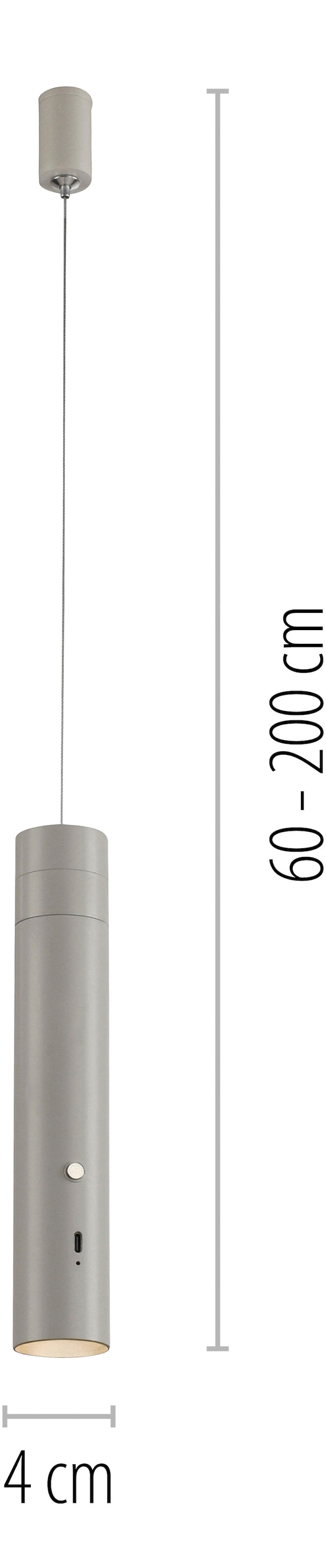 JUST LIGHT Pendelleuchte »ATTACH«, 1 flammig, Leuchtmittel LED-Modul | LED fest integriert, Akkuleuchte
