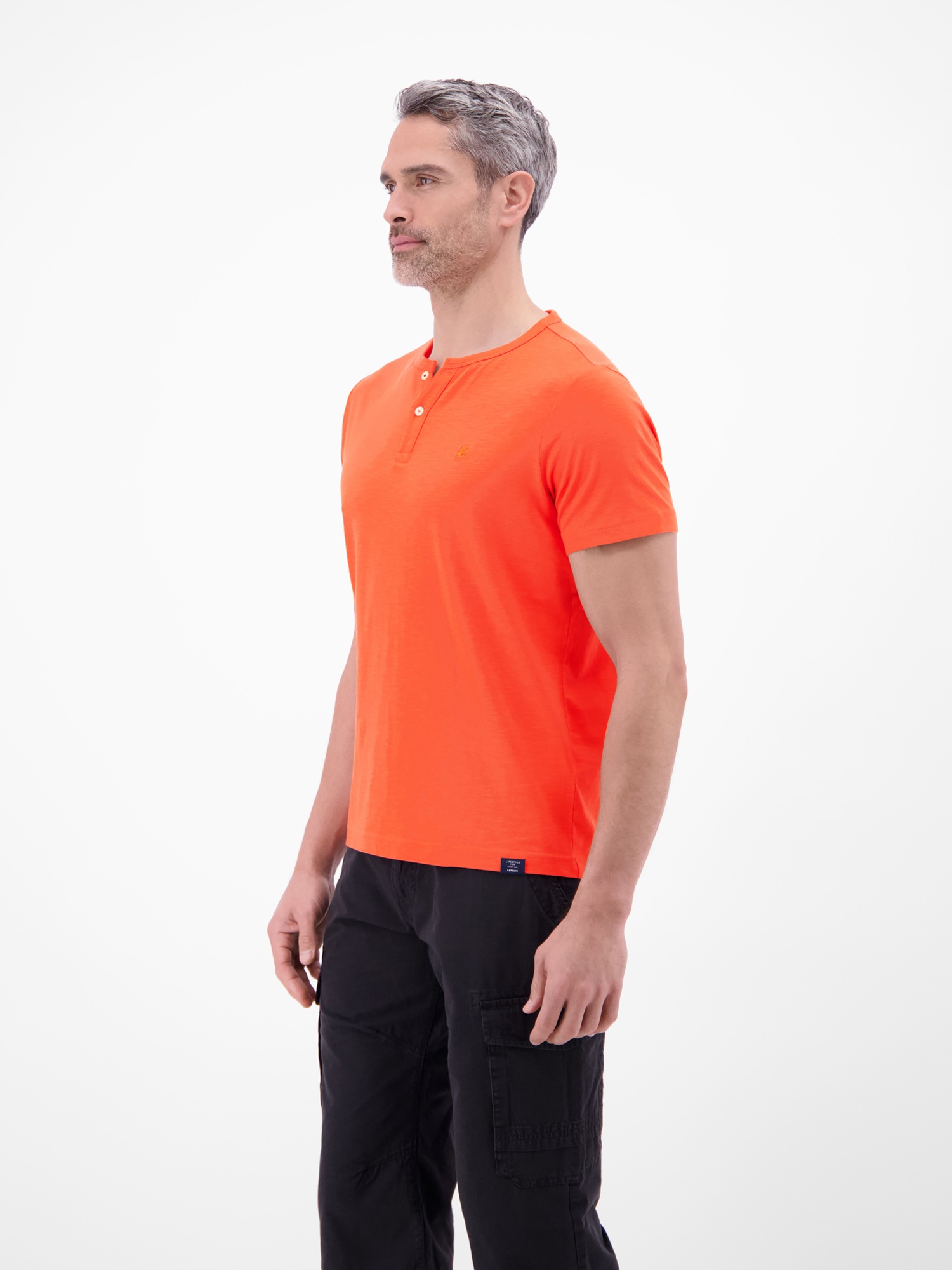 LERROS T-Shirt »T-Shirt mit Rundhalsausschnitt und Knopfleiste«