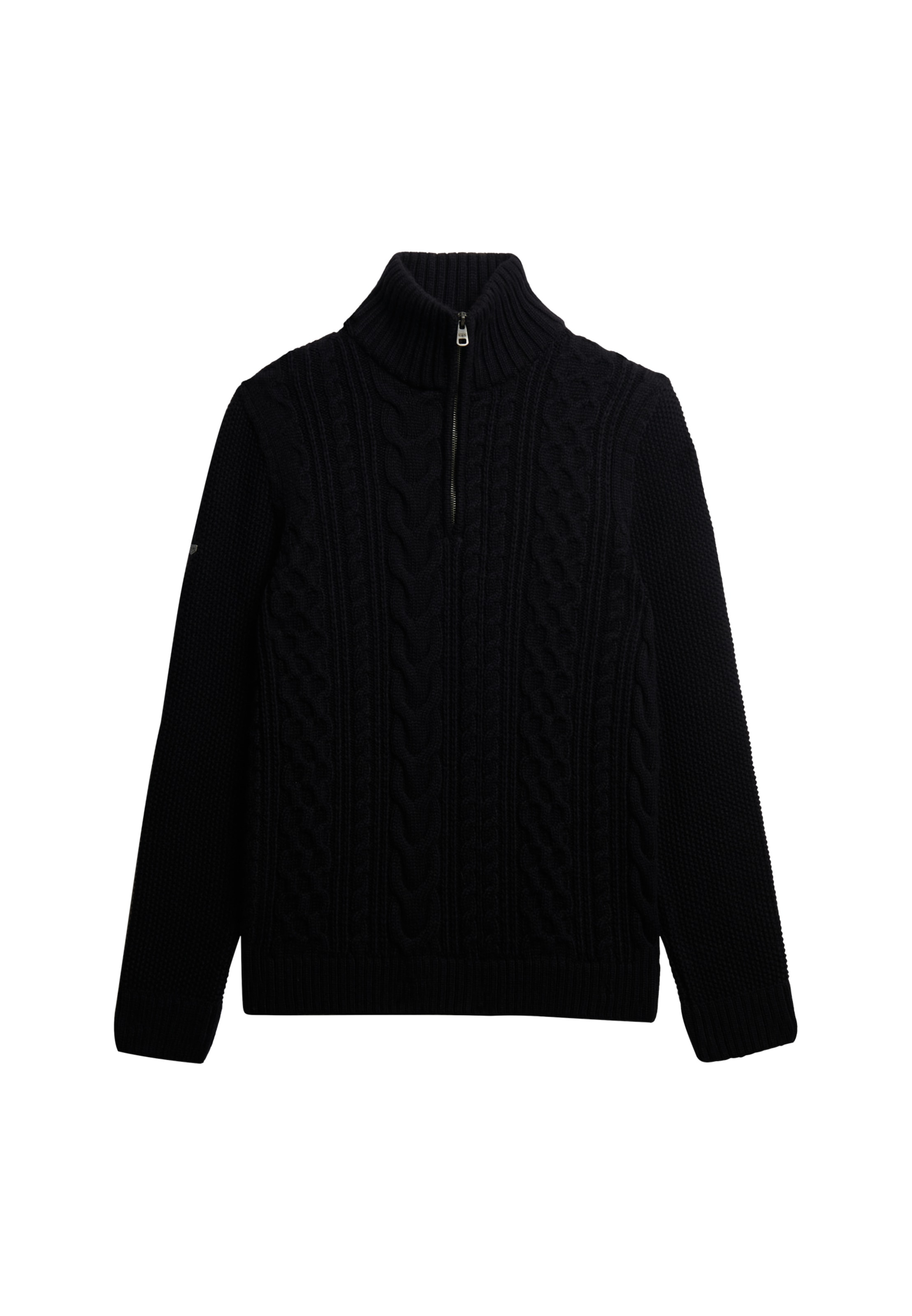 Superdry Strickpullover »JACOB CABLE KNIT HALF ZIP«