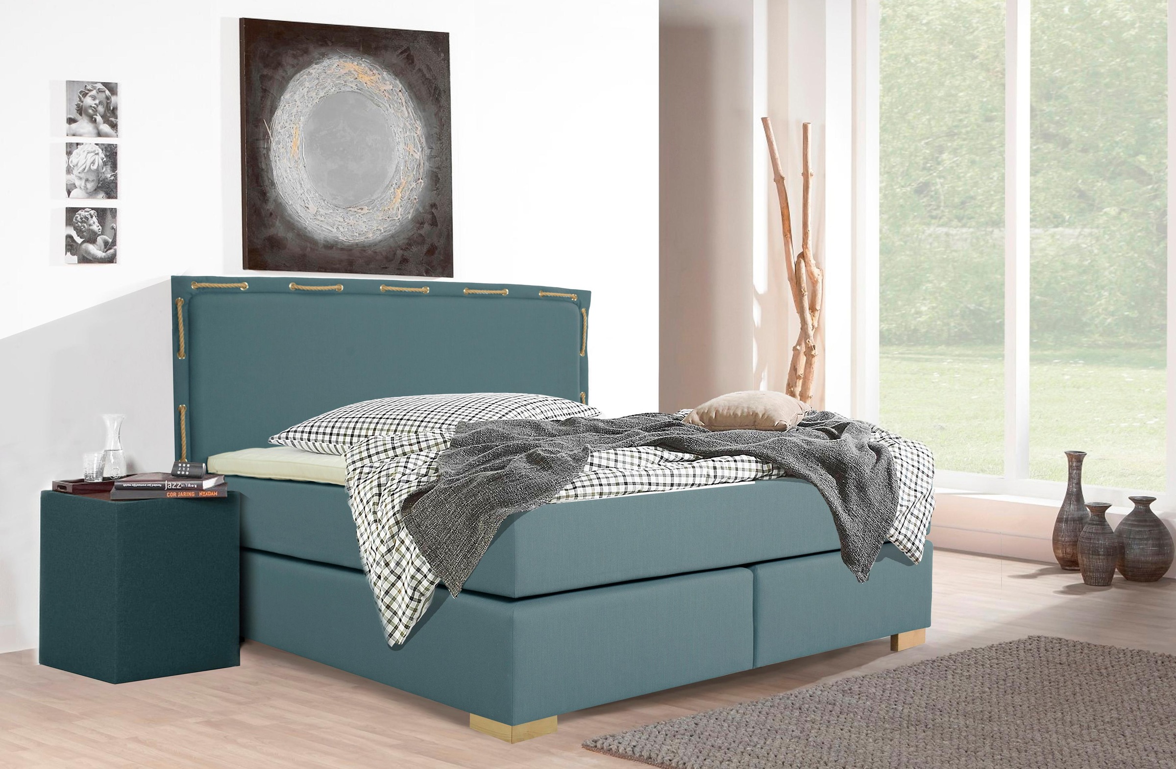 Home affaire Boxspringbett »»Marlou««, inkl. Topper, 3 Breiten, 3 Härtegrad-Ausführungen