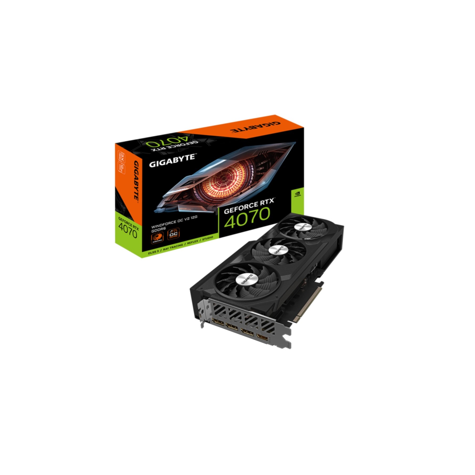 Gigabyte Grafikkarte »GeForce RTX 4070 WINDFORCE OC V2 12G Grafikkarte - 12GB GDDR6, 192bit,«