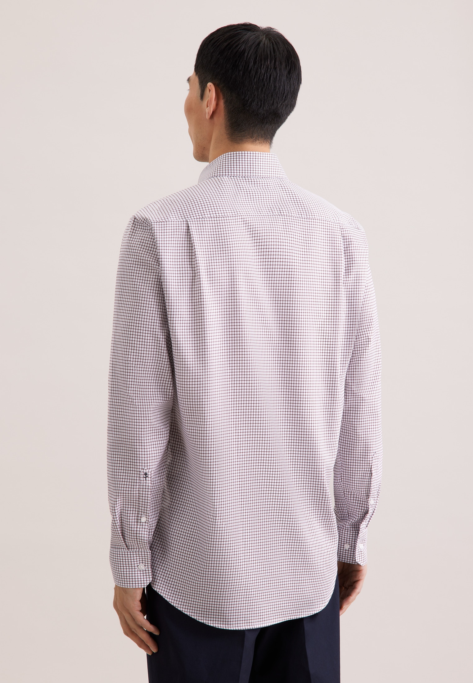 seidensticker Businesshemd »Schwarze Rose« Regular 1/1 Covered-Button-Down-Kragen Karo