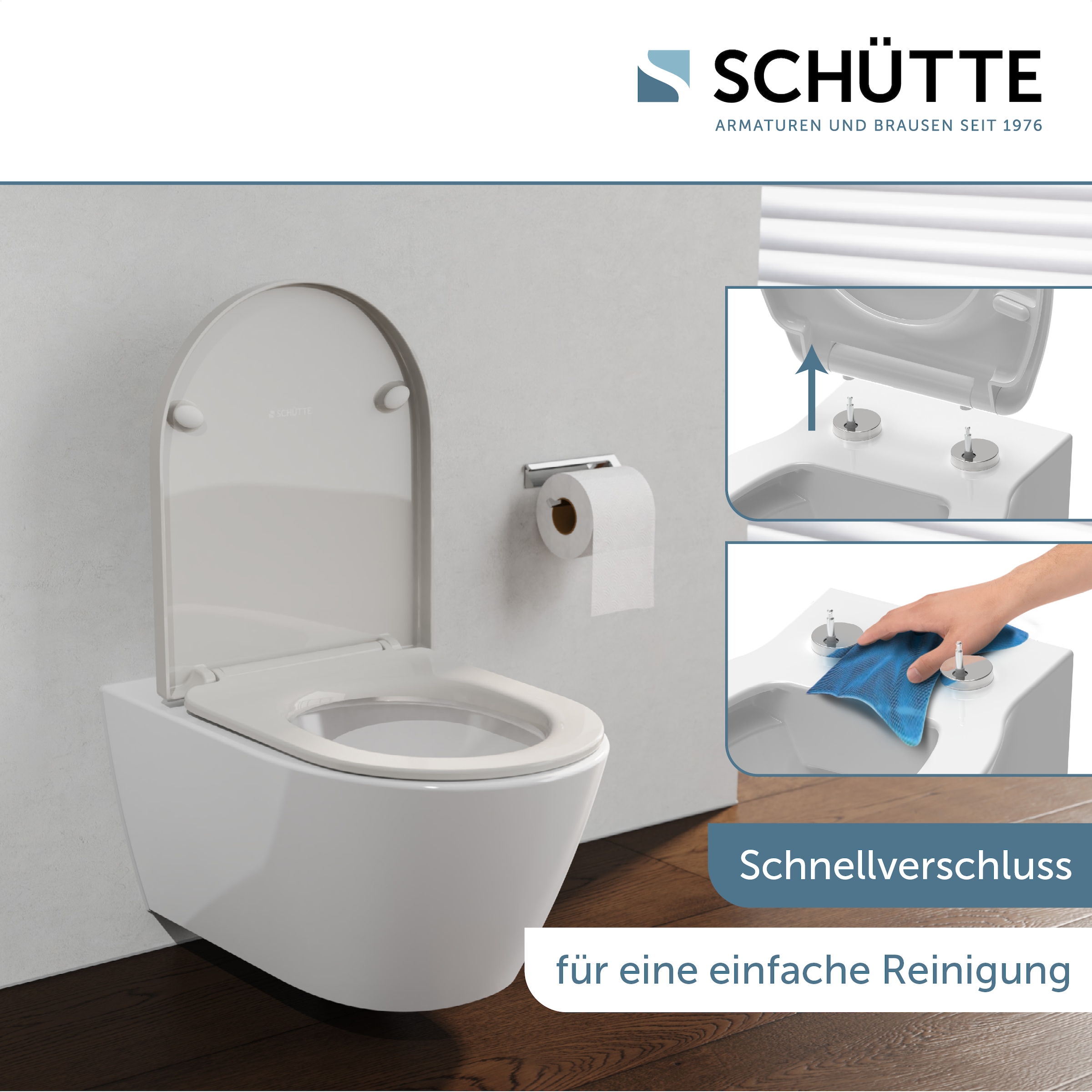 Schütte WC-Sitz »WHITE« Duroplast, Absenkautomatik, Schnellverschluss, belastbar bis 150 kg