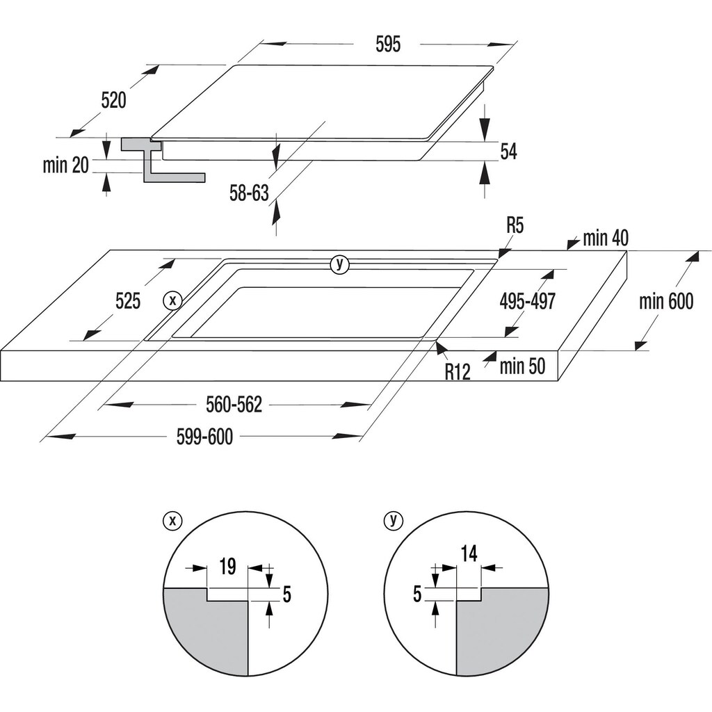 GORENJE Backofen-Set »Black Induction Set«, BOS6737E06BG, mit 1-fach-Teleskopauszug, Aqua Clean, (Set)