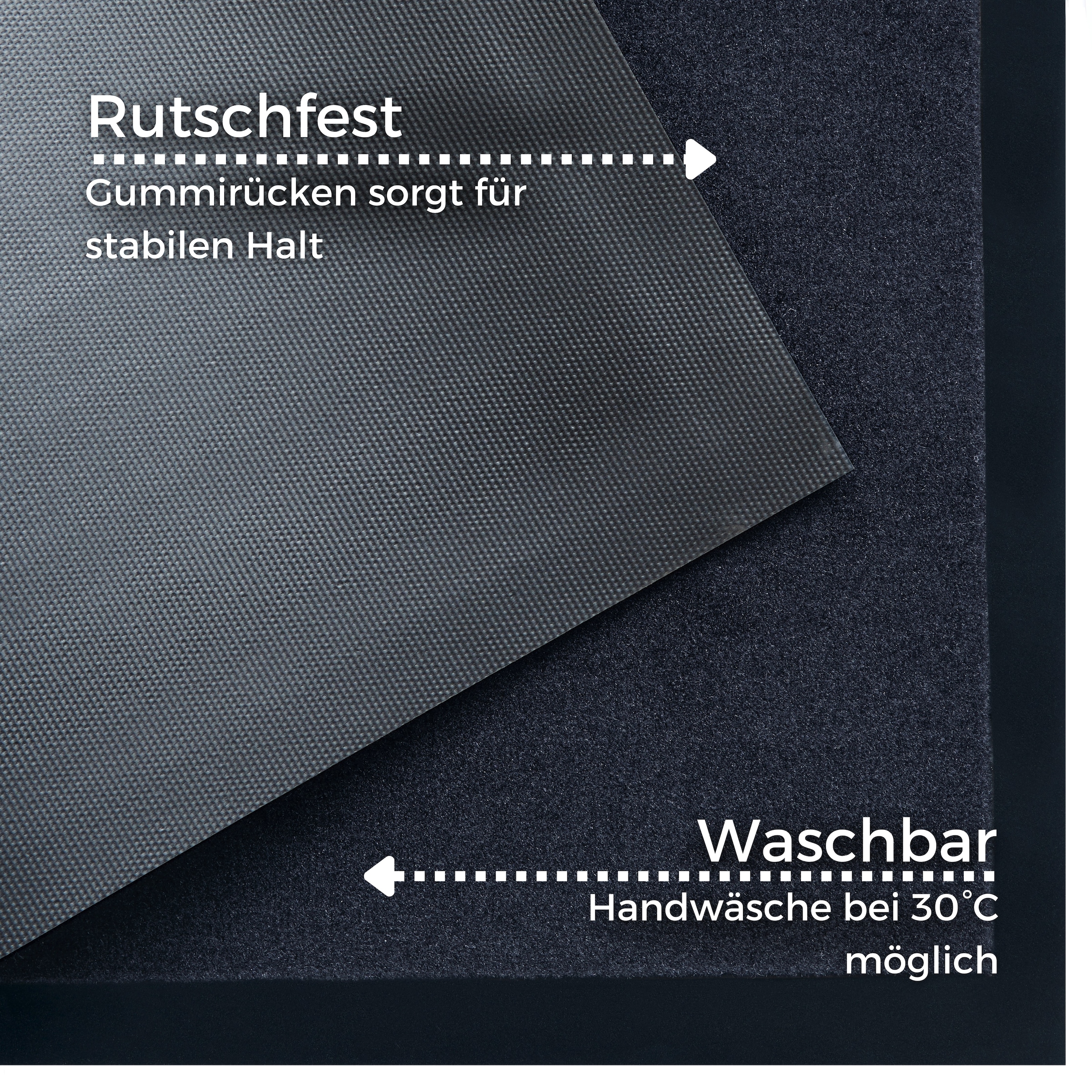 my home Fußmatte »Magne«, rechteckig, 5 mm Höhe, Schmutzfangmatte, Türmatte, In- und Outdoor, Schrift, Läufer, waschbar