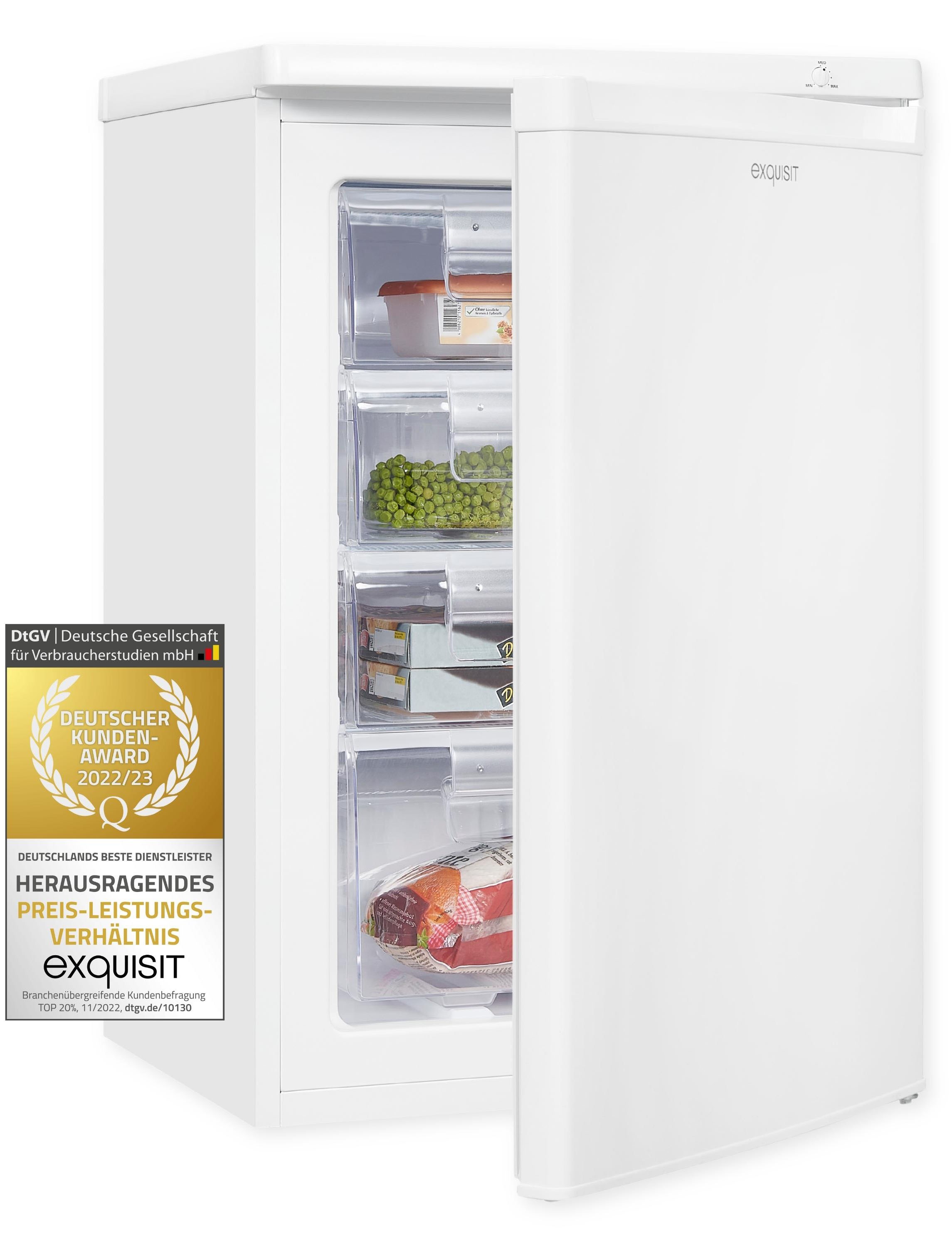 exquisit Gefrierschrank »GS80-040E weiss«, 85,5 cm hoch, 55 cm breit, Türanschlag wechselbar