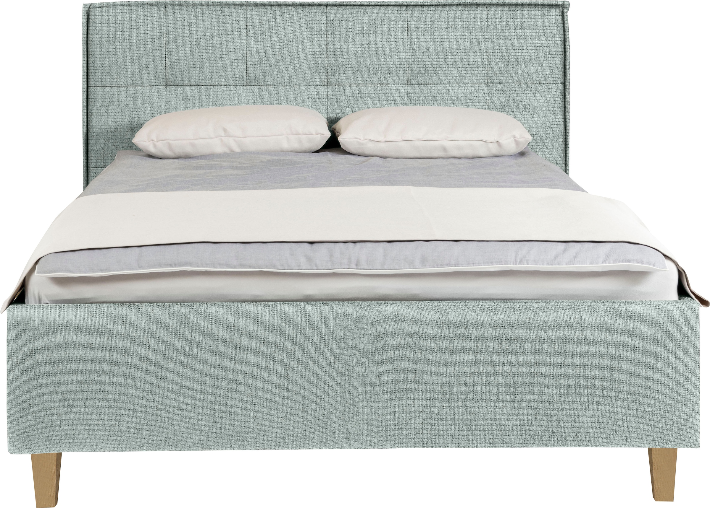 alina Polsterbett »Hakon« wahlweise mit Matratze und Lattenrost, Füße in Buche natur