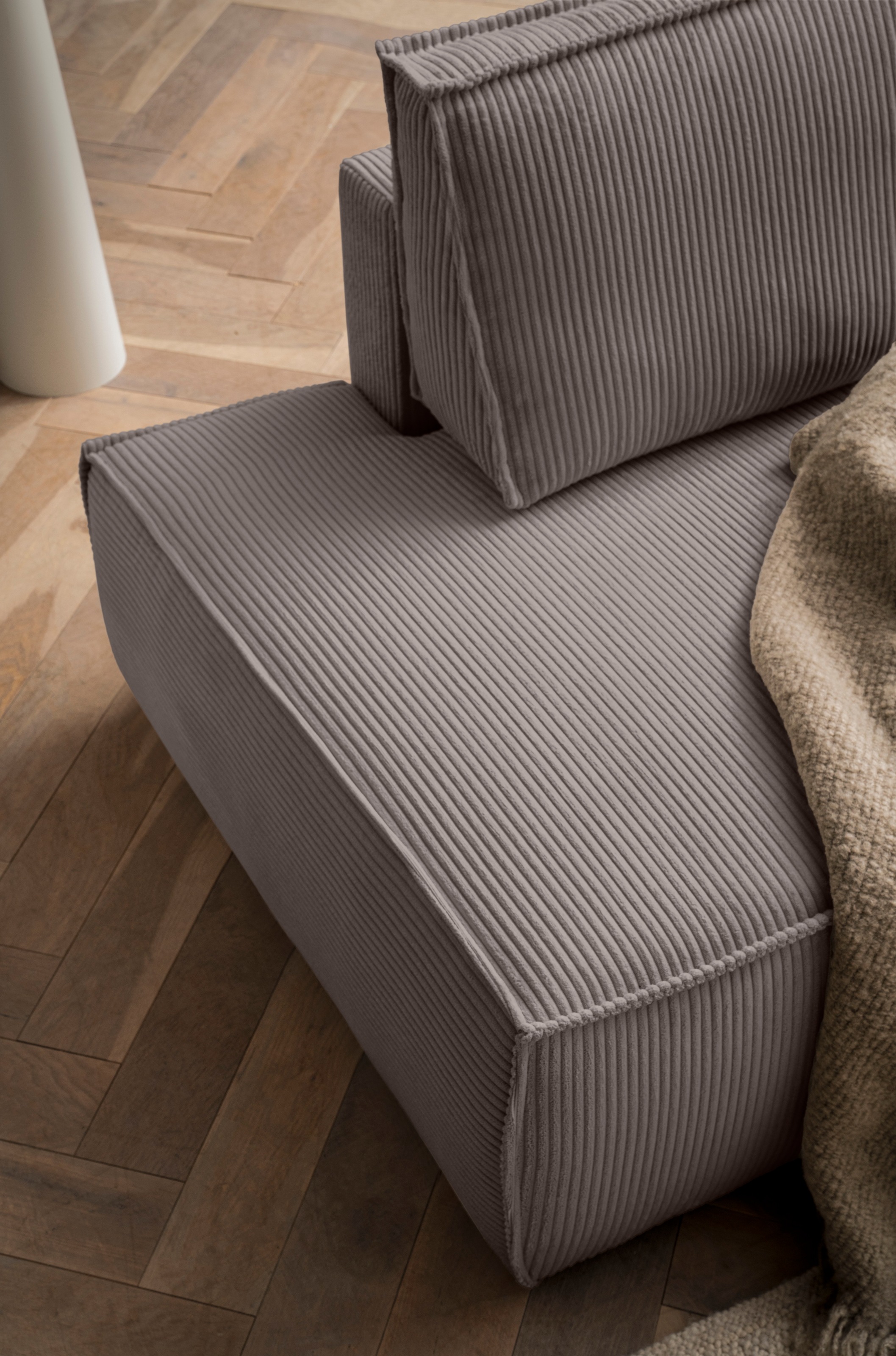 Home affaire Ecksofa »SHERWOOD,  Schlafsofa in L-Form offen (275cm), Cord, Leinenoptik« Schlaffunktion und Bettkasten, Kedernaht, hoher Sitz- & Liegekomfort,