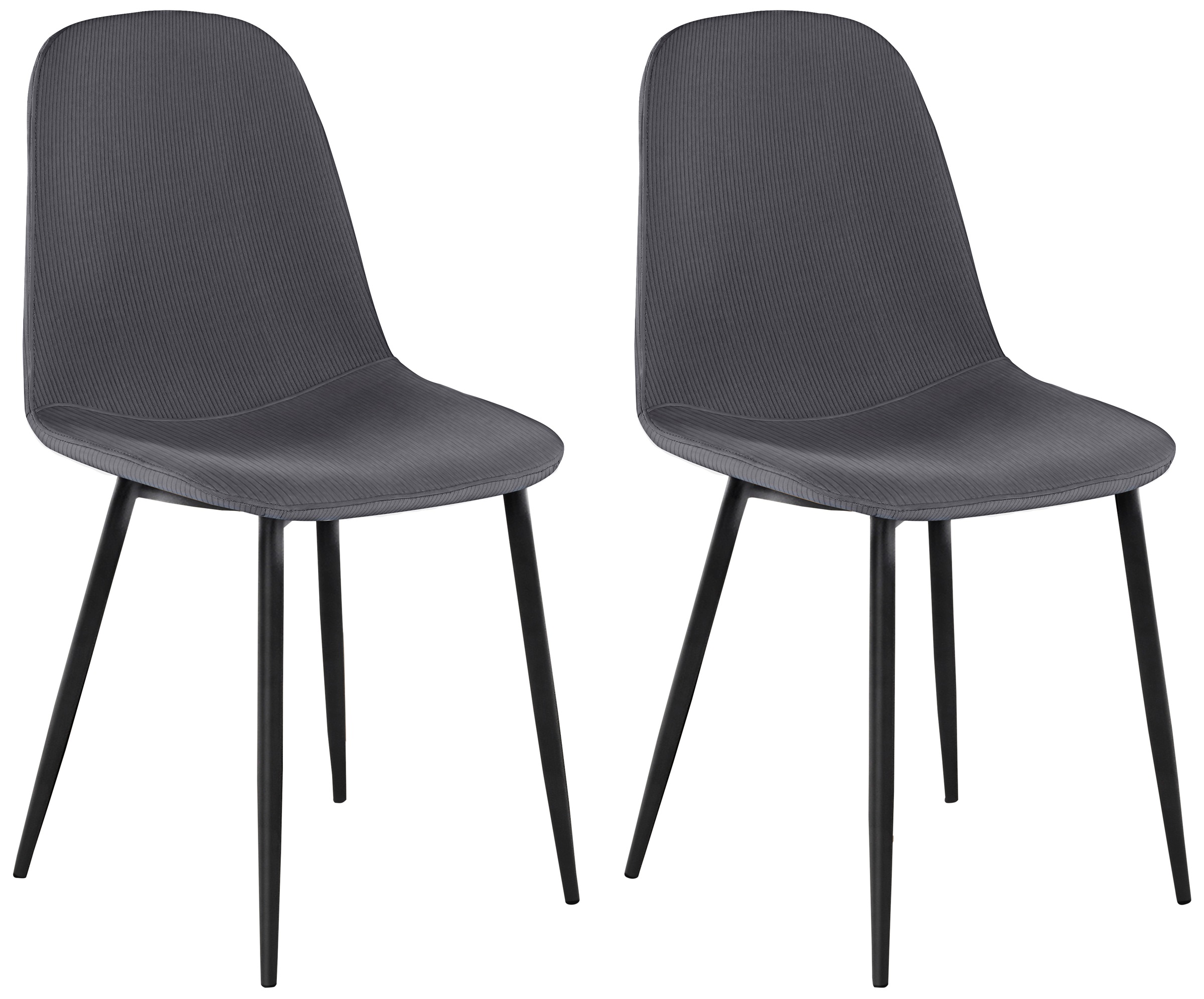 INOSIGN Esszimmerstuhl »Miller«, (Set), 2 St., Feincord, Beine Metall, Küchenstuhl Cord Bezug
