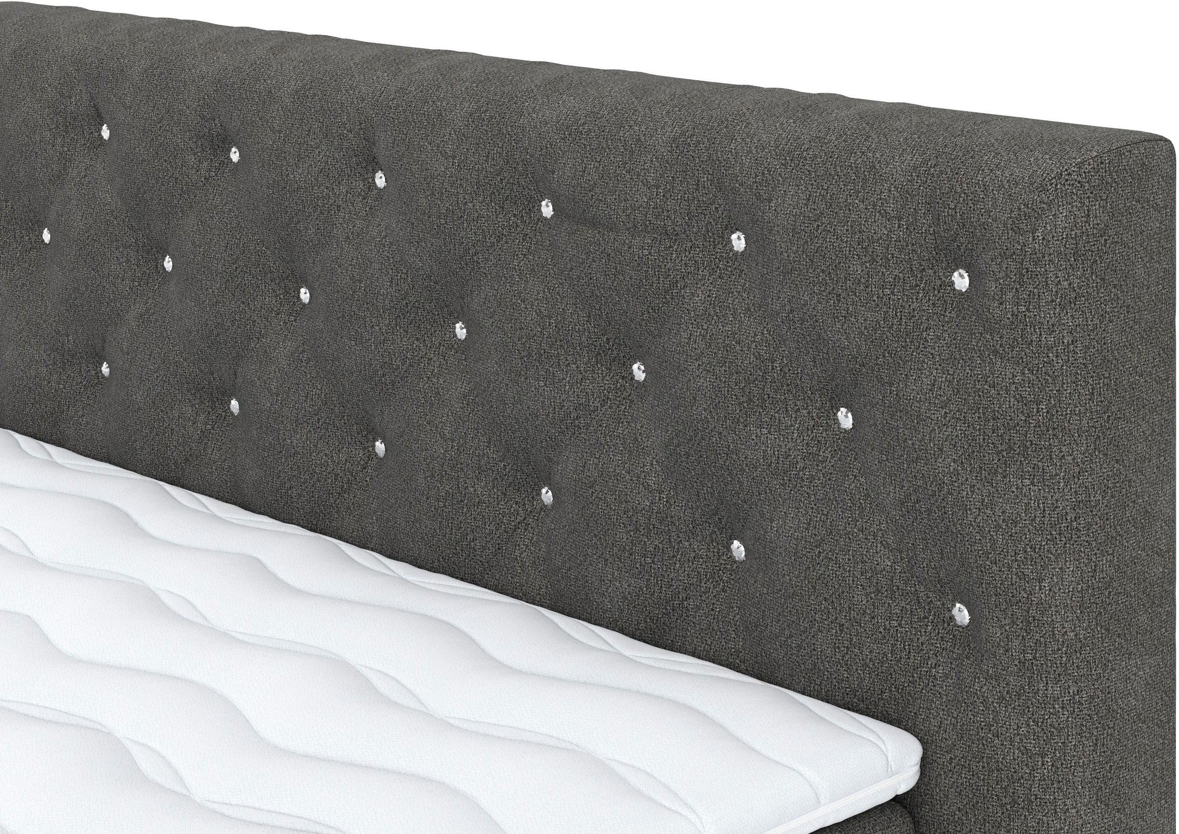 COTTA Boxspringbett »Castle«, mit Strasssteinen im Kopfteil, inkl. Topper