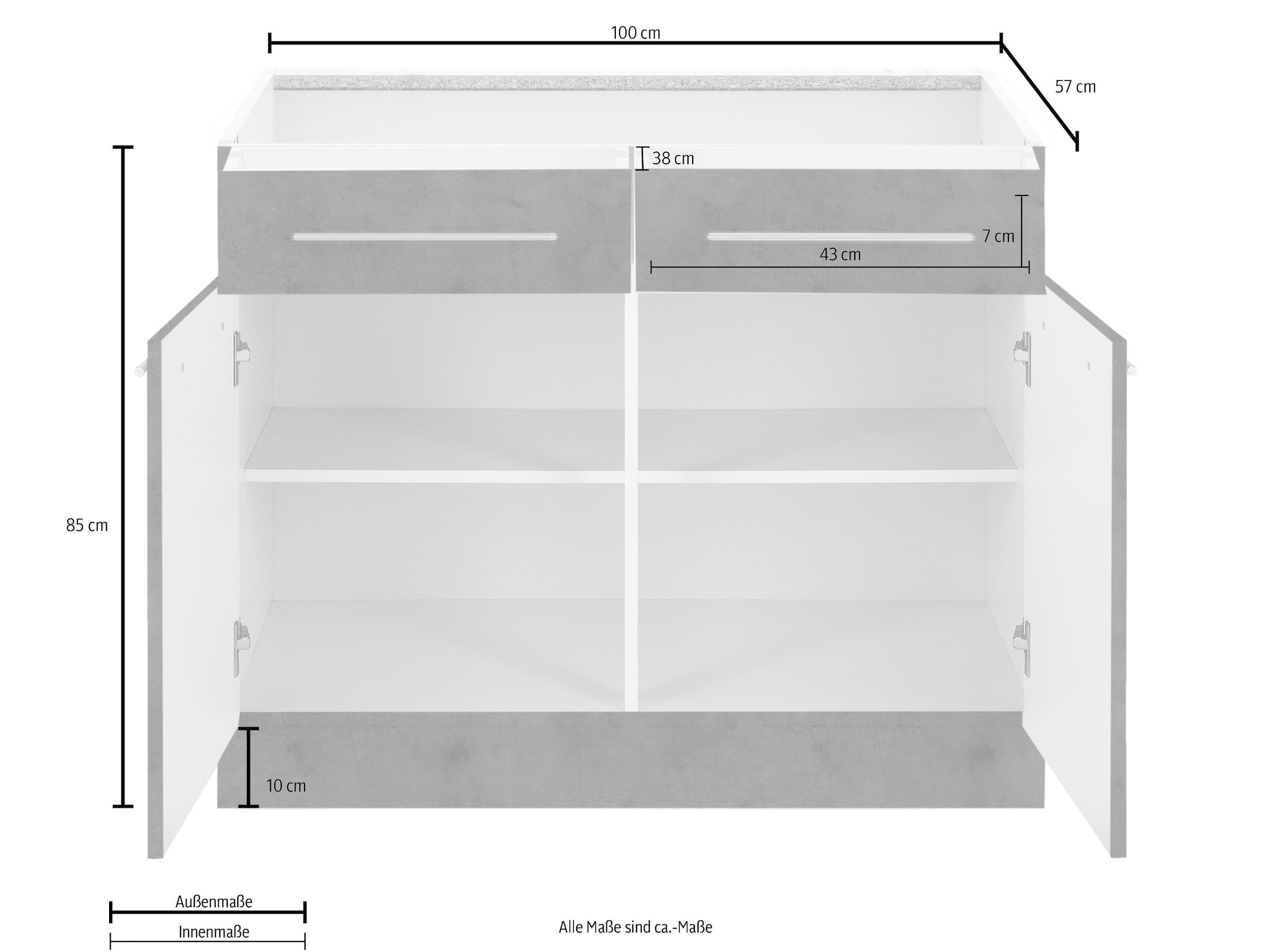 wiho Küchen Unterschrank »Flexi2«, 100 cm bei online Breite OTTO