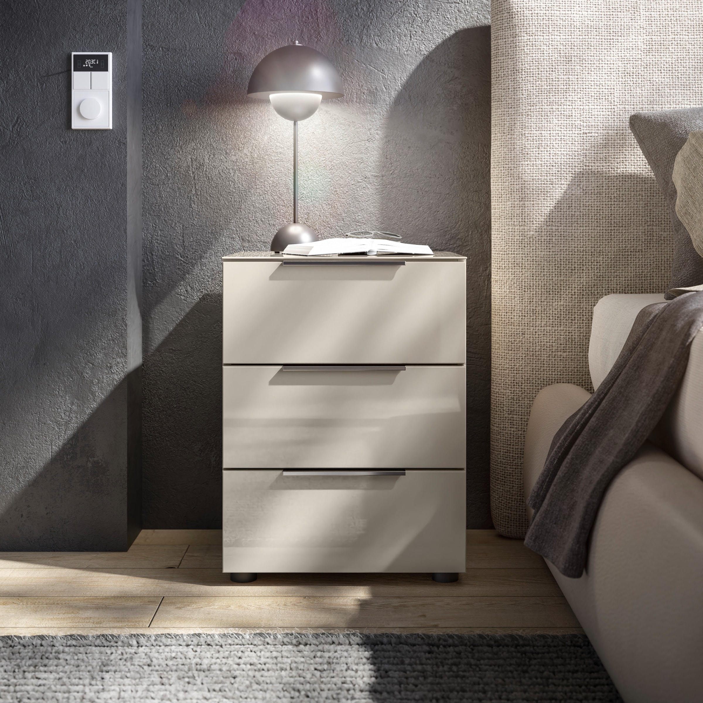 Hbz Kommode »Santorin Nachtkonsole in beige, Größe B/H/T: 45 cm x 61 cm x 40 cm