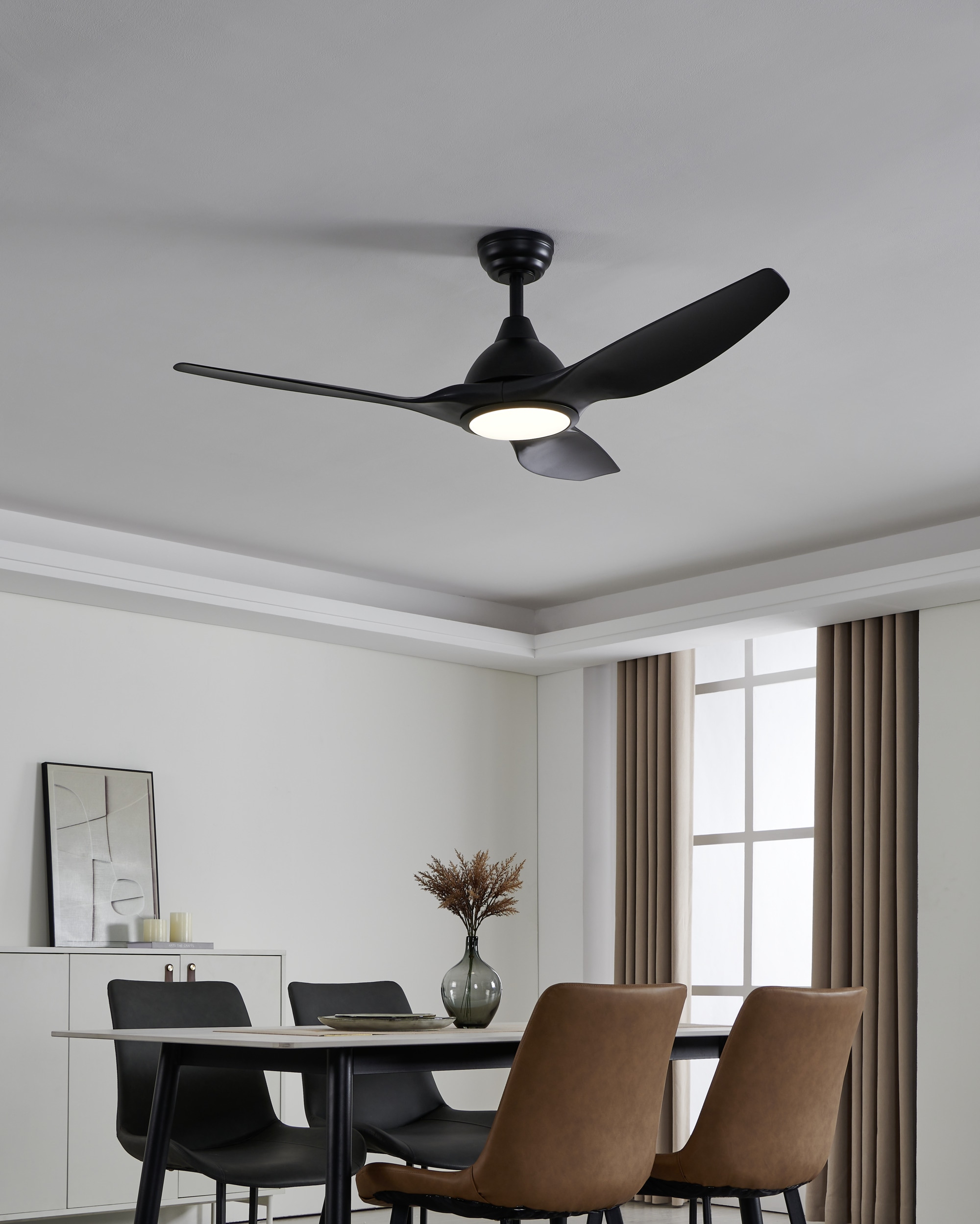 EGLO LED Deckenleuchte »TUNITAS Ventilator & Licht - Stahl - LED - 16W - IP20« LED-Modul 1 Stk. Kaltweiß | Neutralweiß | Warmweiß Ventilator mit Beleuchtung, Wohnzimmer, Schalfzimmern, H38 x Ø132 cm