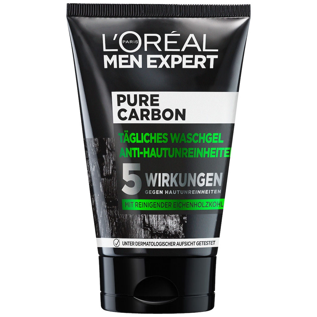 L'ORÉAL PARIS MEN EXPERT Gesichtsreinigungsgel »Pure Charcoal«, beseitigt Pickel, Mitesser & fettige/ölige Haut