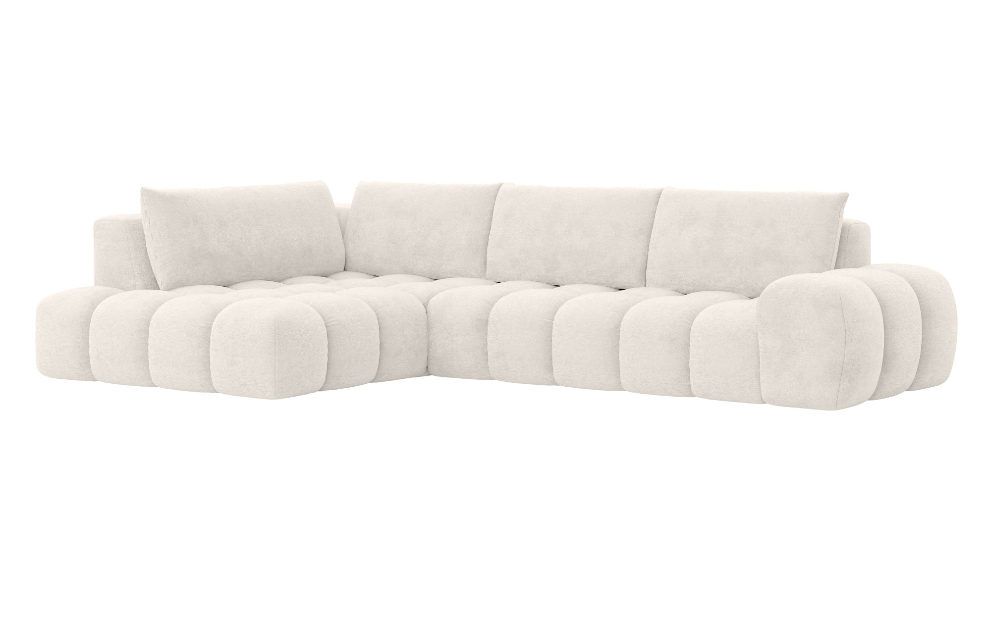 INOSIGN Ecksofa »AZITA klein, L-Form, elegant und bequem Designsofa«, lose Rückenkissen, traumhafte Steppung, Maße B/T/H: 296/176,5/89 cm