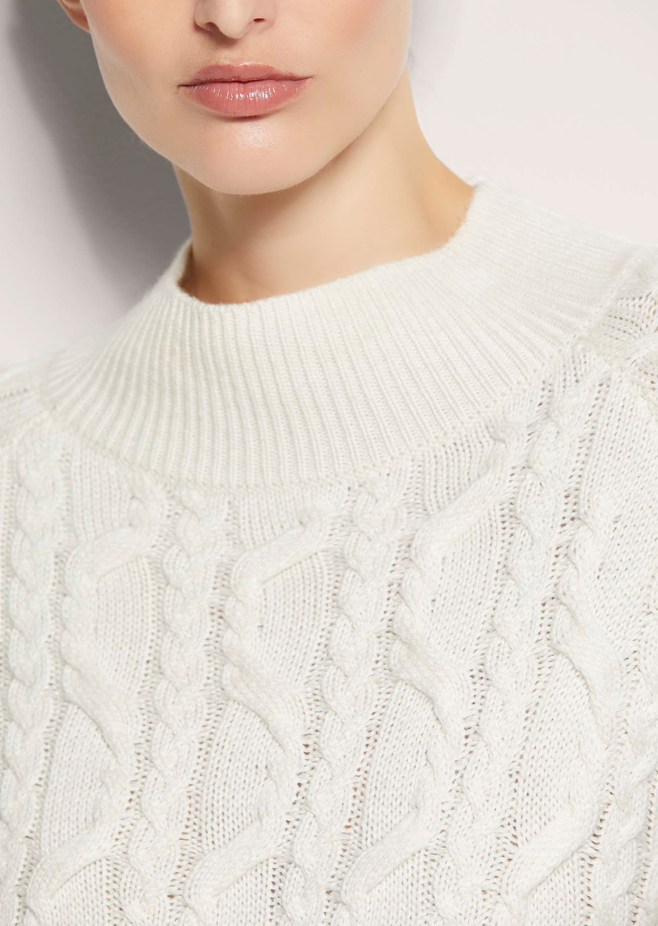 MADELEINE Longpullover »Pullover Kaschmir-Pullover mit Zopfmuster«