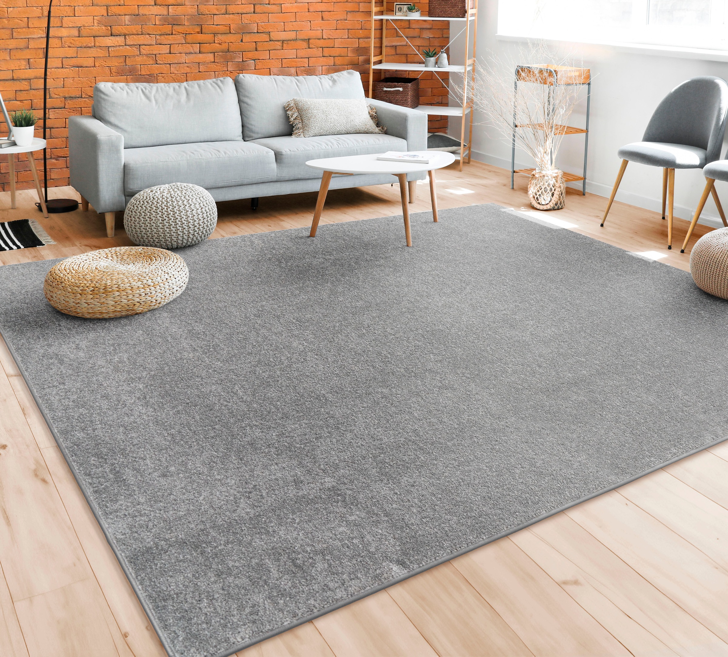 Paco Home Teppich »Porto 890«, rechteckig, 13 mm Höhe, Kurzflor, Uni-Farben, ideal im Wohnzimmer & Schlafzimmer