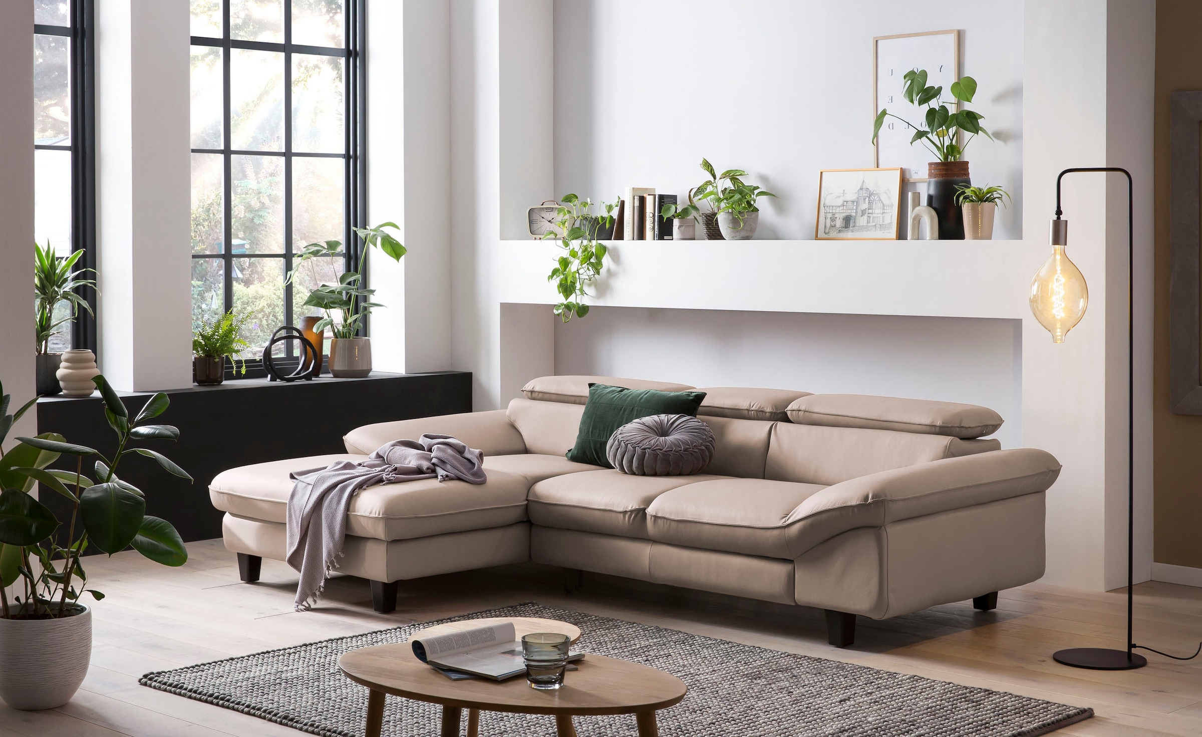 Home affaire Ecksofa »Pilot L-Form«, mit Kopfteilverstellung, optional Bettfunktion und Bettkasten