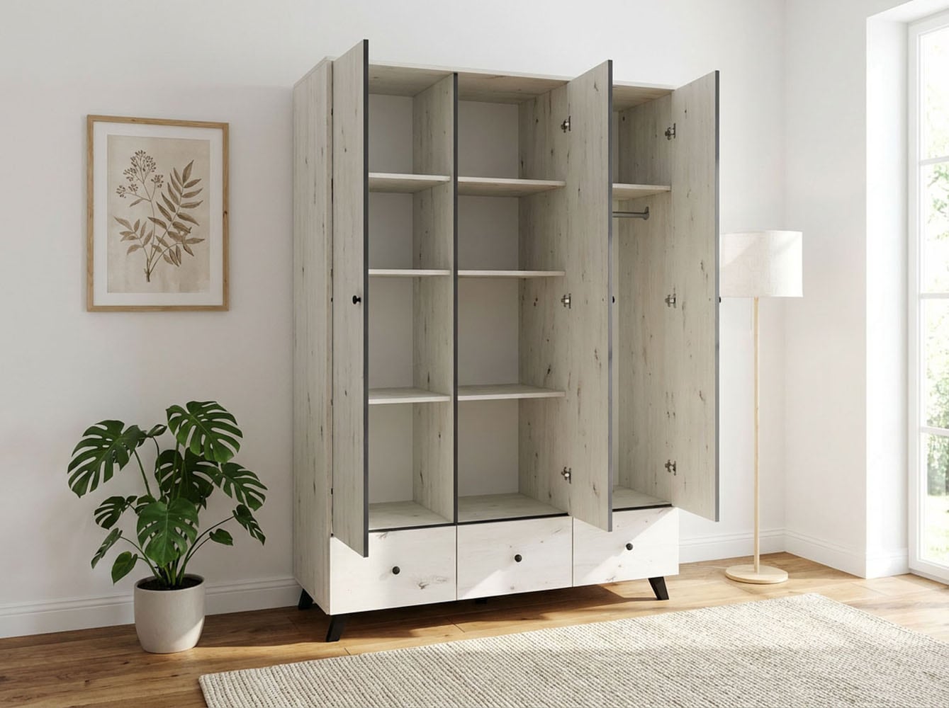 arthur berndt Kleiderschrank »Kinderkleiderschrank »Lavea« 3-türig«