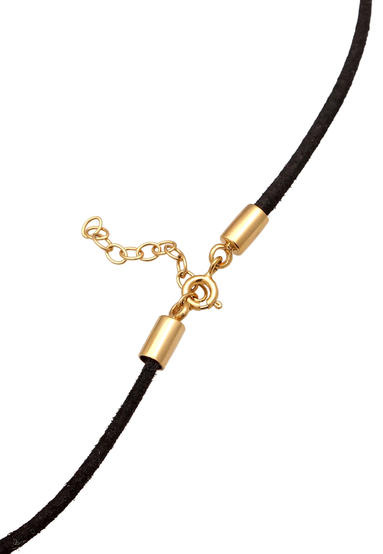 Elli Choker »Halskette Schleife Kunstleder Schwarz 925 Sterling Silber vergoldet«