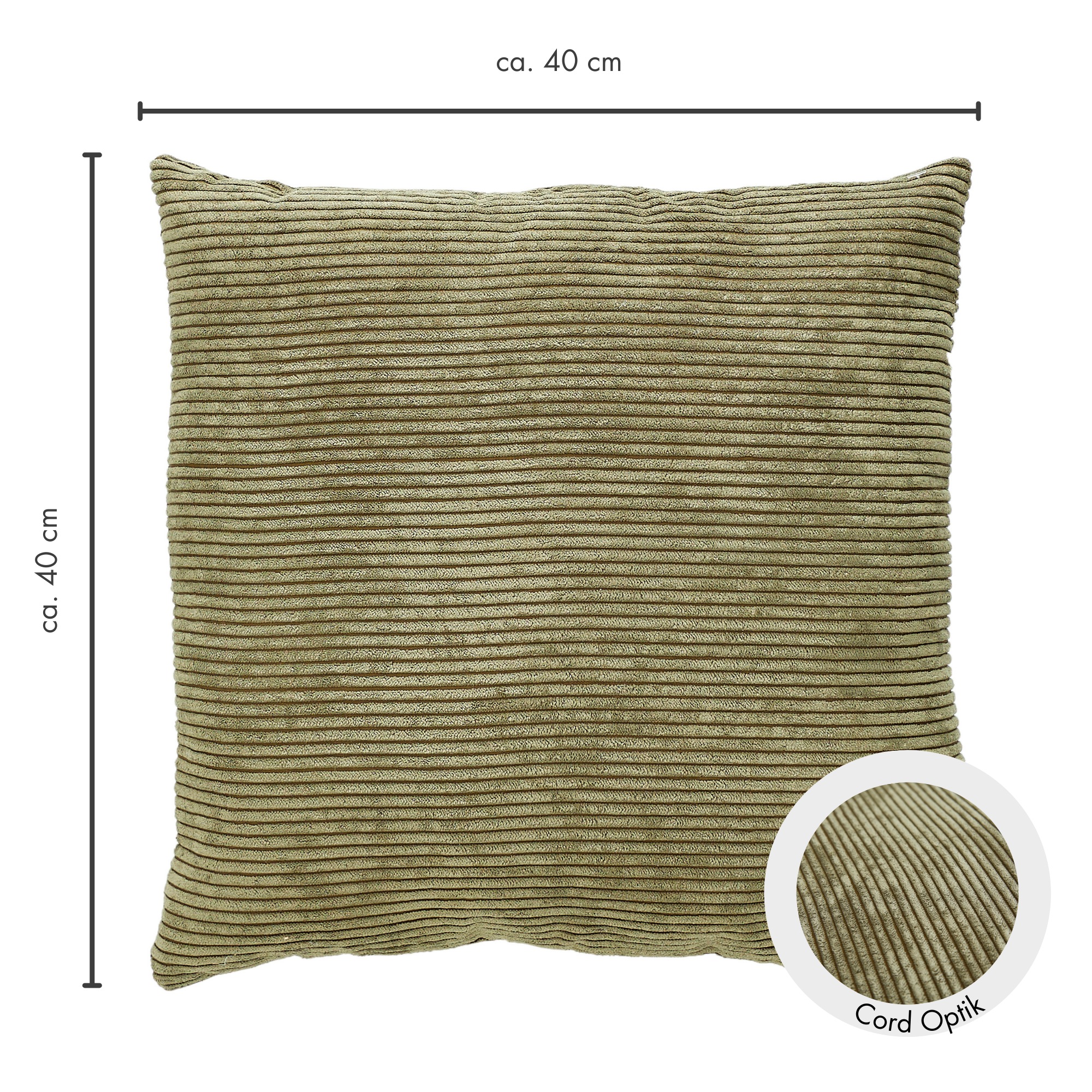 Andiamo Cord Dekokissen »Emy«, Kissenhülle mit Füllung, Sofakissen, eckig, 40x40 oder 30x50 cm