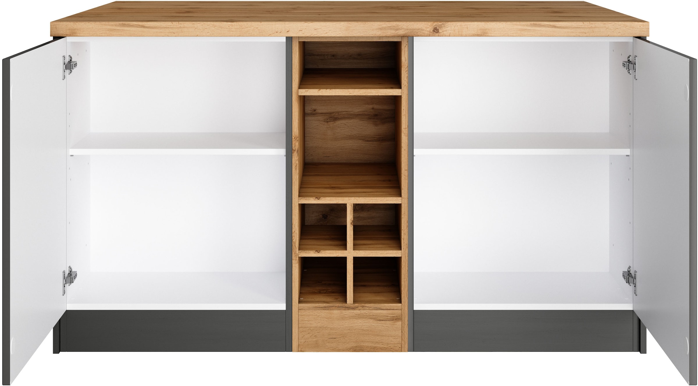 KOCHSTATION Kücheninsel »KS-Milan«, Stellmaß 153/100 cm, viel Stauraum, Lebensmittelpunkt: Küche