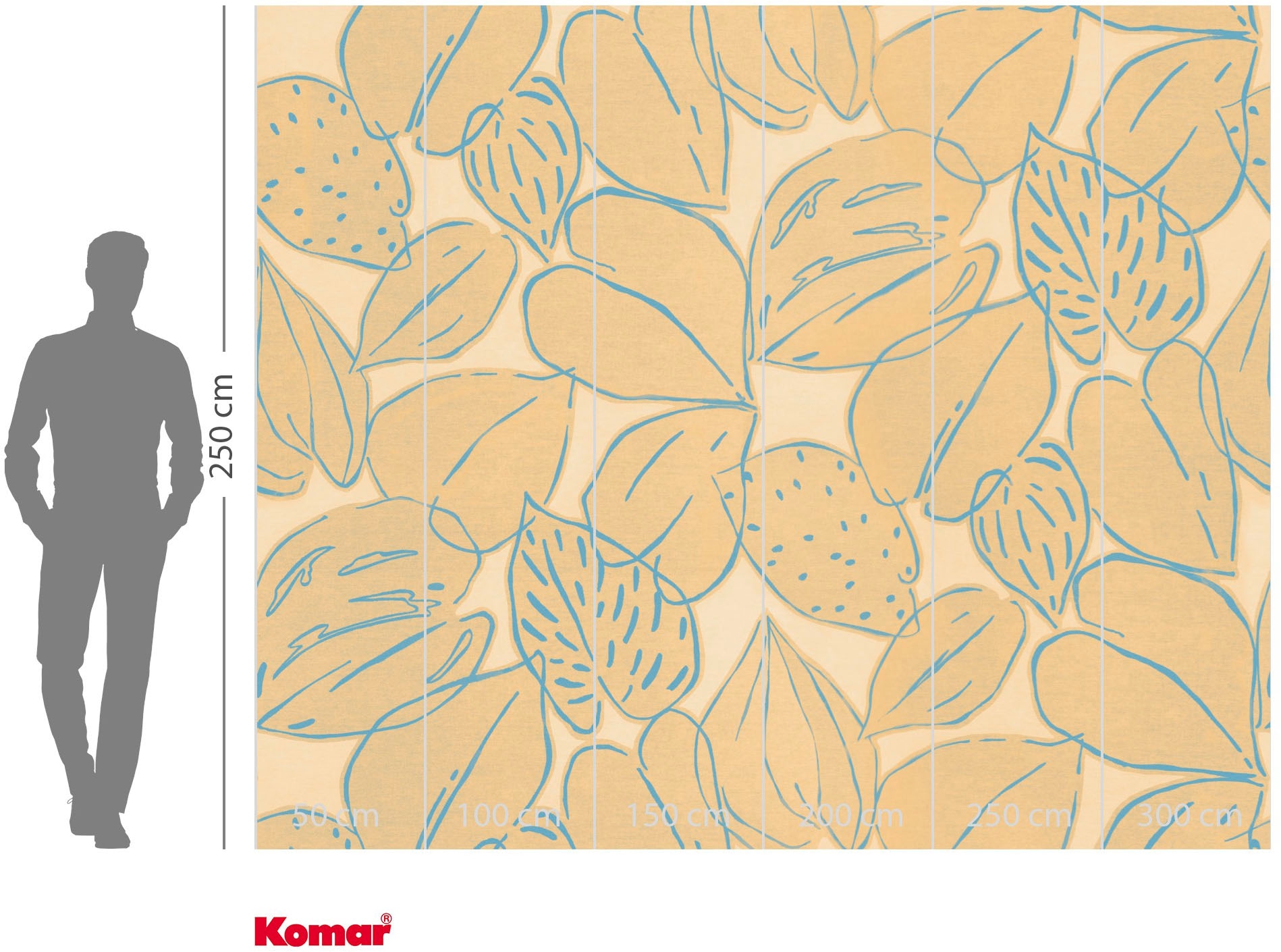 Komar Fototapete »Vlies Fototapete - Leaf Lullaby - Größe 300 x 250 cm« Motiv | bedruckt glatt