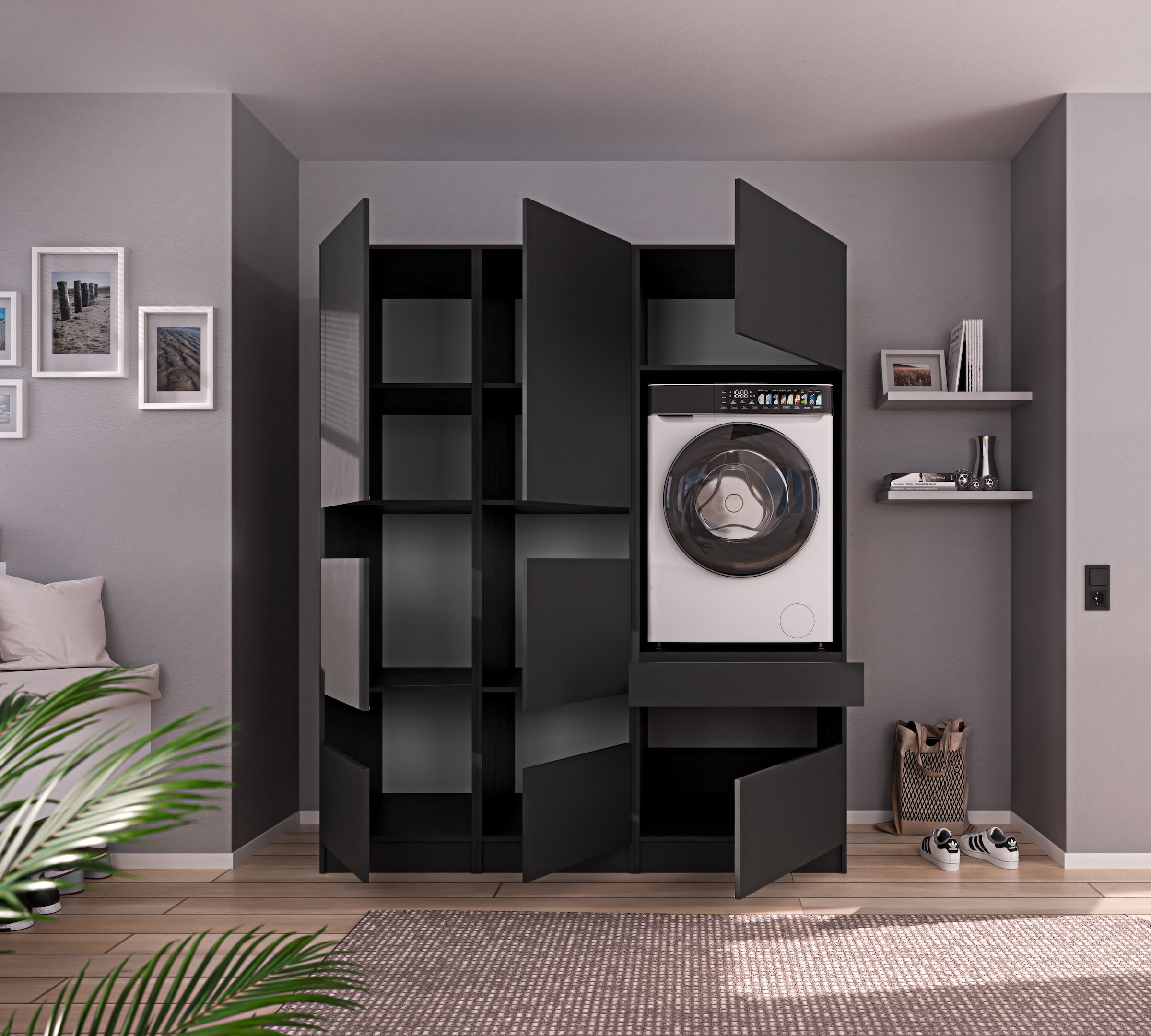 BASIC by Balculina Mehrzweckschrank-Set »Washhome B/T/H 168x68x200 cm« 3 Stk. tlg.