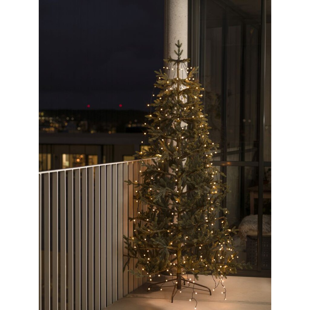 KONSTSMIDE LED-Baummantel »Weihnachtsdeko aussen, Christbaumschmuck«, Ring Ø 17, mit Globes, 8 Stränge à 70 Dioden, vormontiert, 560 Dioden