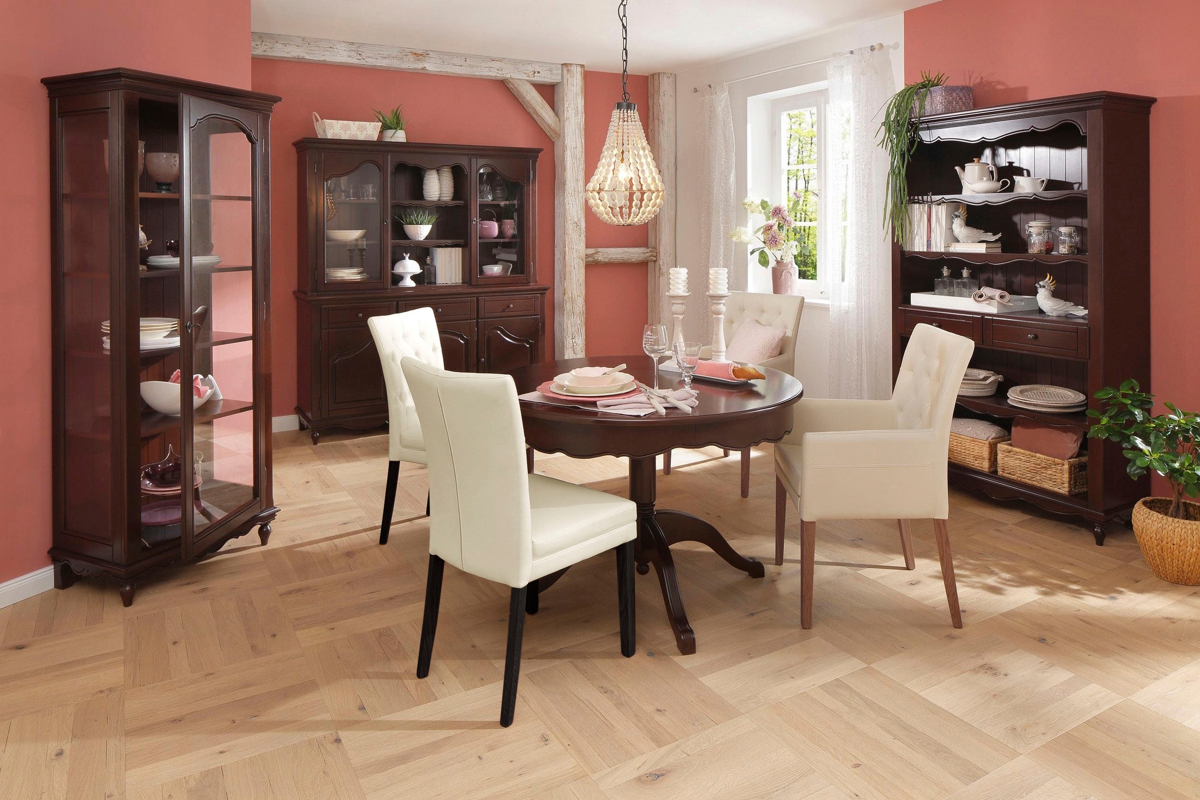 Home affaire 4-Fußstuhl »Colorado«, (Set), 6 St., Kunstleder, Beine aus Buche, wengefarben lackiert, Im 2er, 4er oder 6er-Set