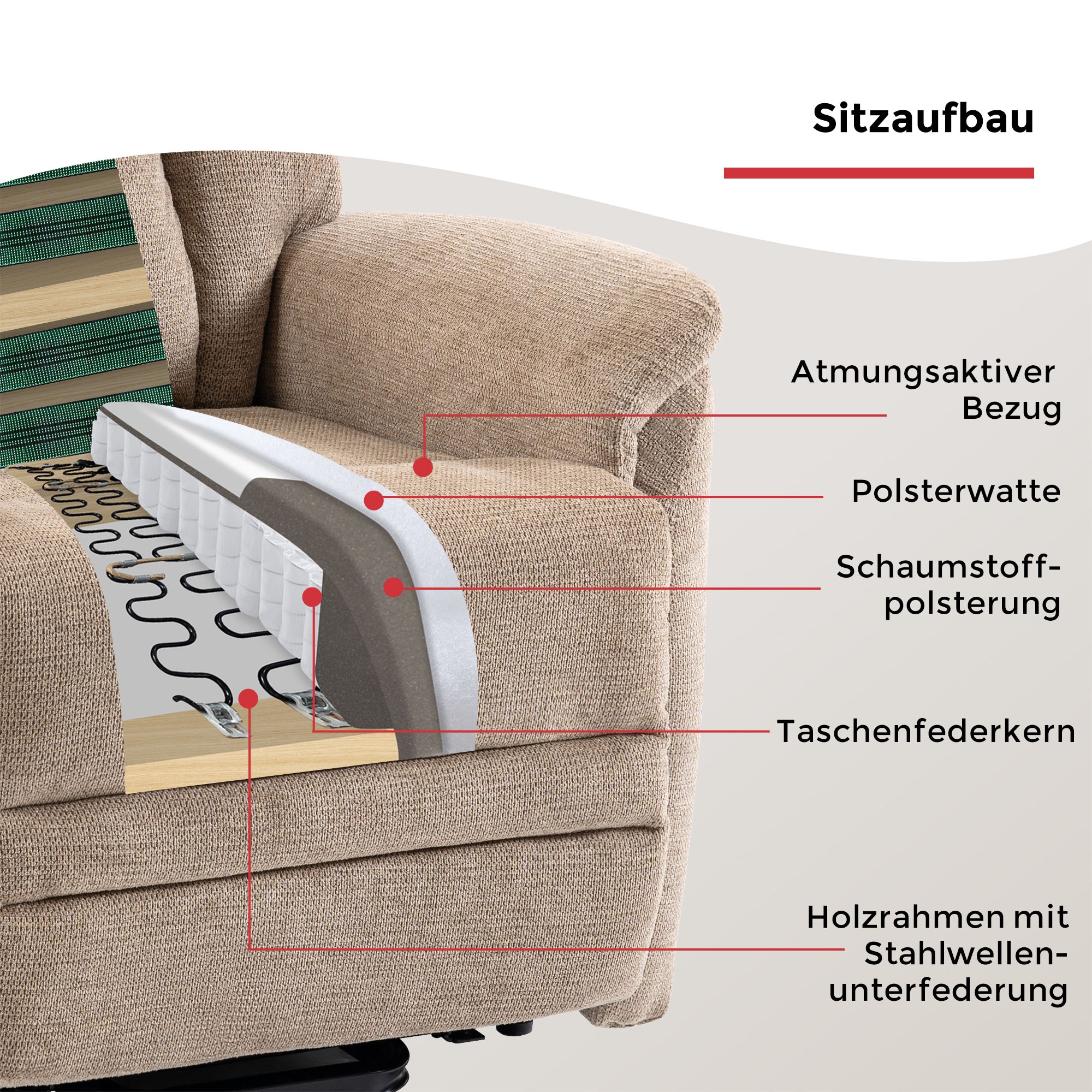 Duo Collection TV-Sessel »Gandia XXL« 150 kg belastbar, Stahlwellenunterfederung