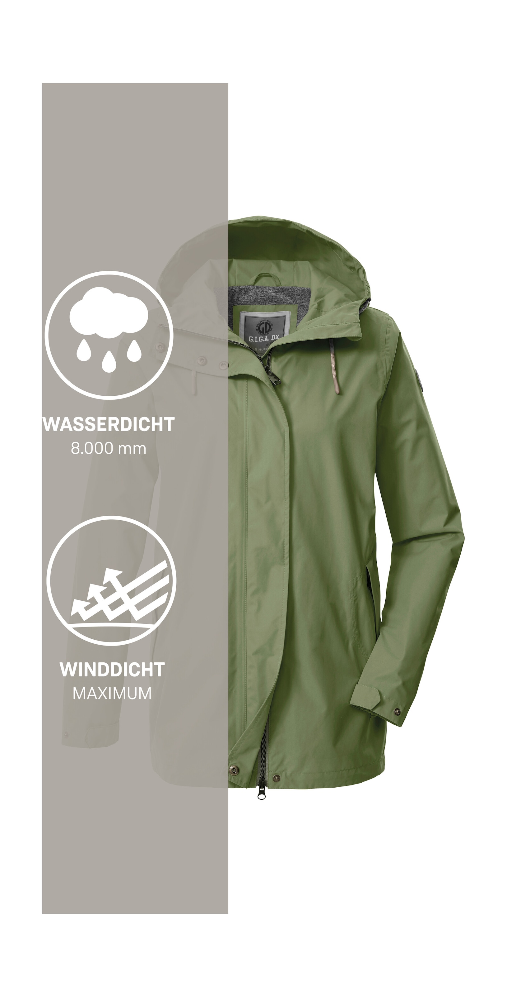 G.I.G.A. DX by killtec Funktionsjacke »Damen Funktionsjacke OOGS 1« Wasserdichte Damenjacke, regulierbar, Teflon EcoElite™-Imprägnierung