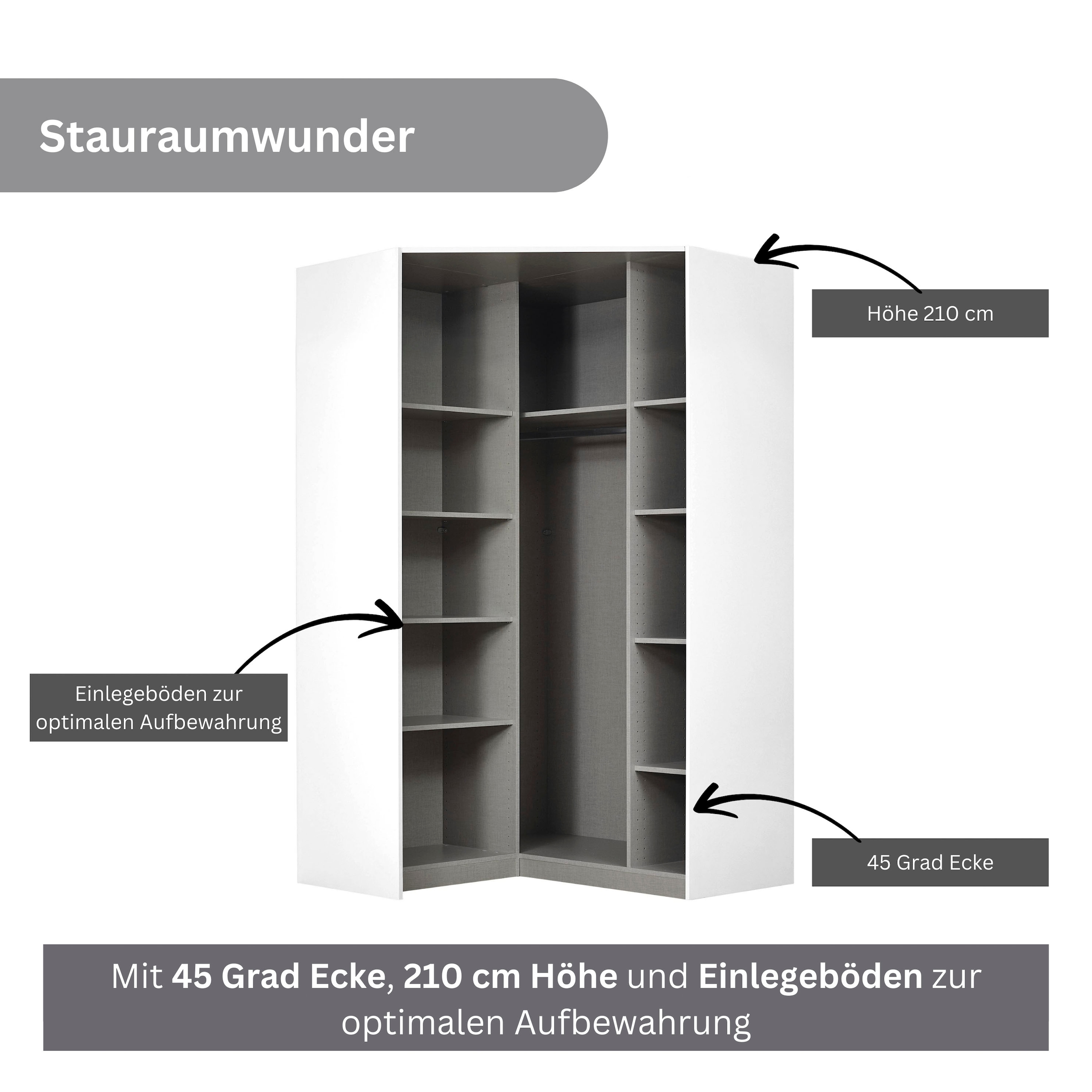 OTTO home Kleiderschrank »Mehrzweckschrank Aktenschrank Möbel Mietswohnung Garderobe AGORDO« voll ausgestattet für kleine Räume geeignet MADE IN GERMANY