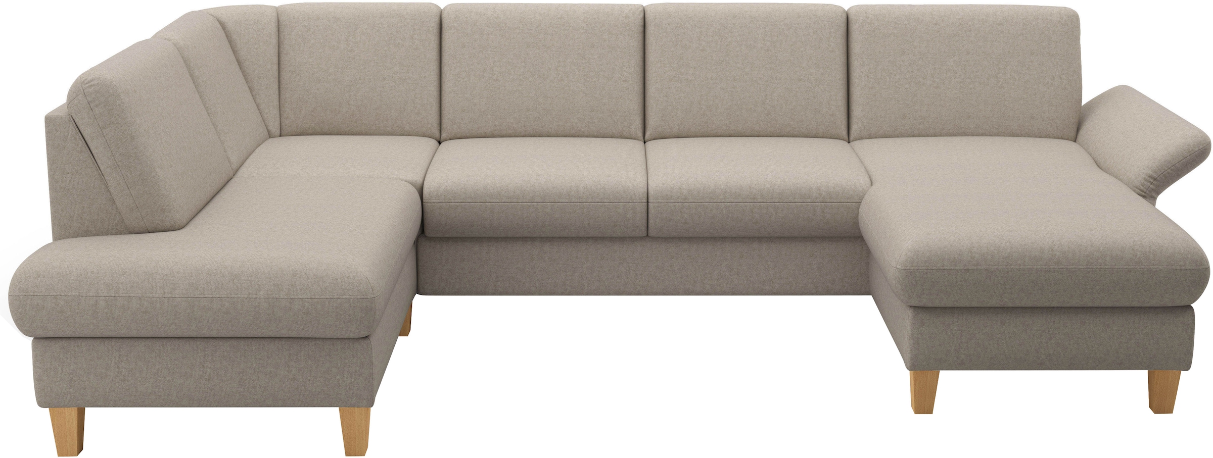 Home affaire Wohnlandschaft »Rochelle, U-Form« optional mit Armteilverstellung, mit Bettfunktion & Bettkasten